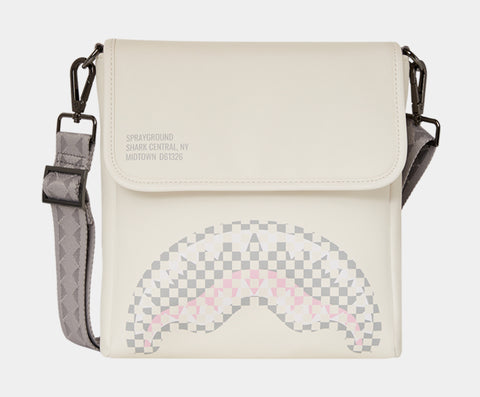 Sprayground Checkered Messenger Sling Mens Bag Cream Grey - Main Image
