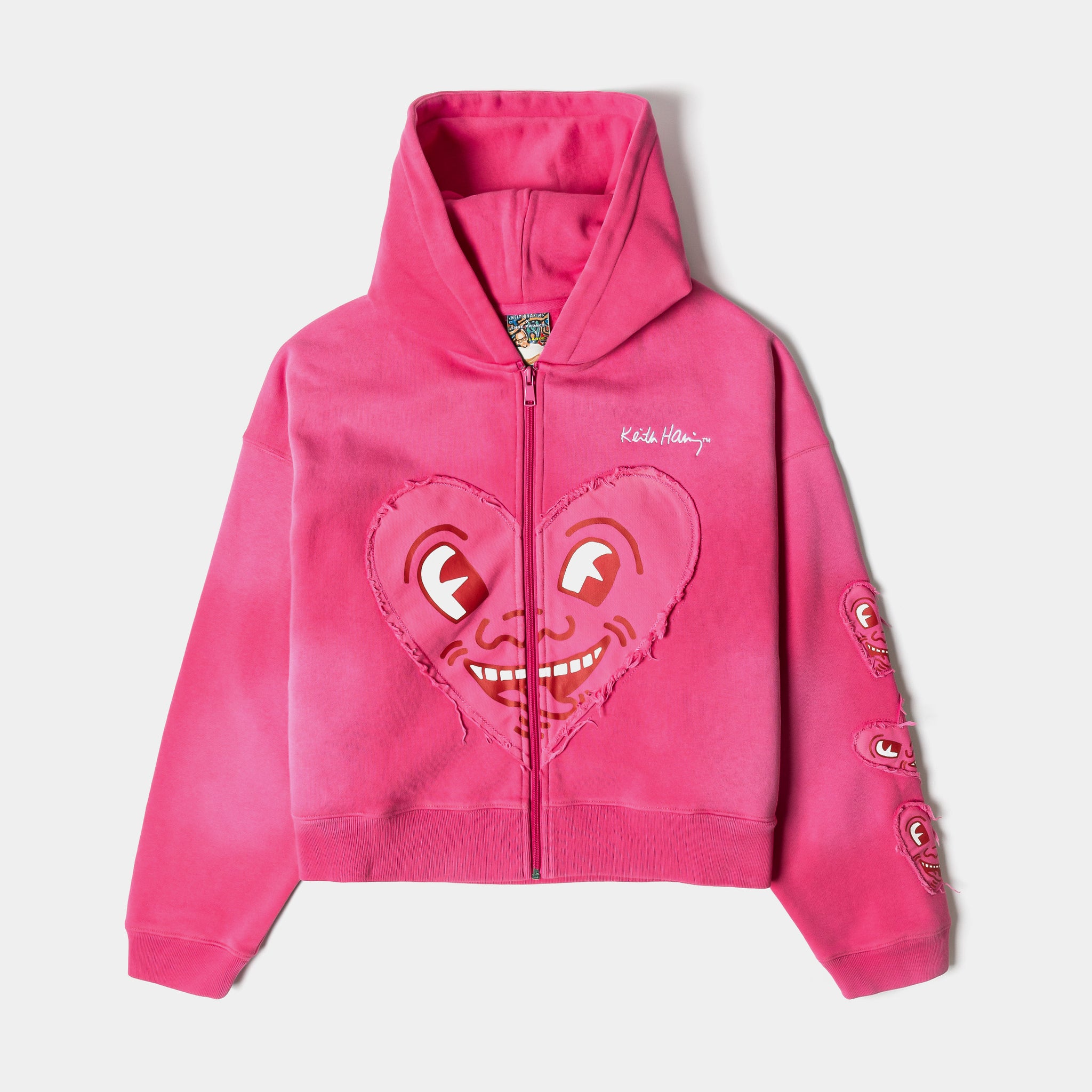 Shoe Palace SP x Keith Haring Hearts Full Zip Womens Hoodie Pink