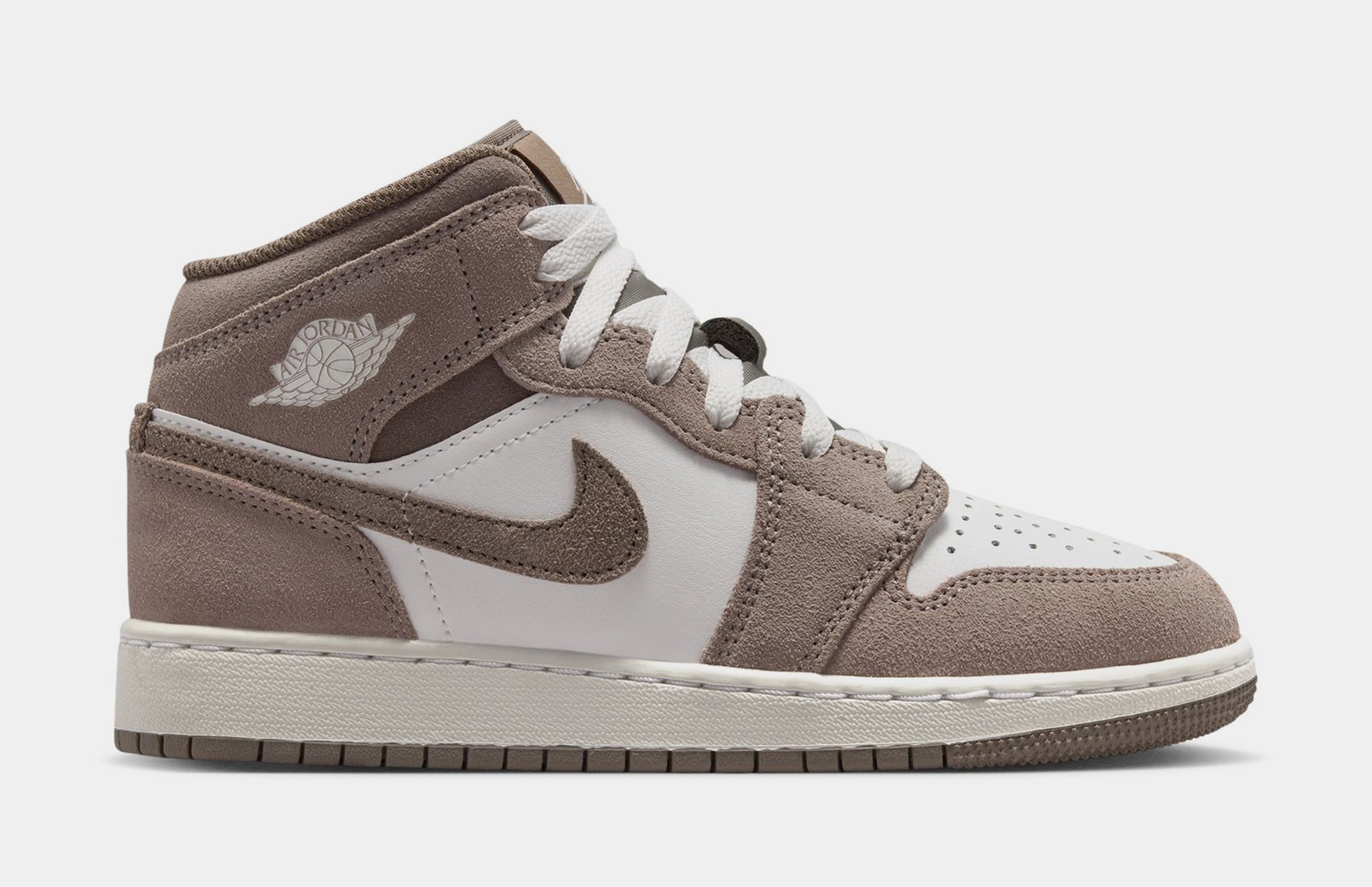 Jordan Air Jordan 1 Mid Grade School Lifestyle Shoes Enigma Stone
