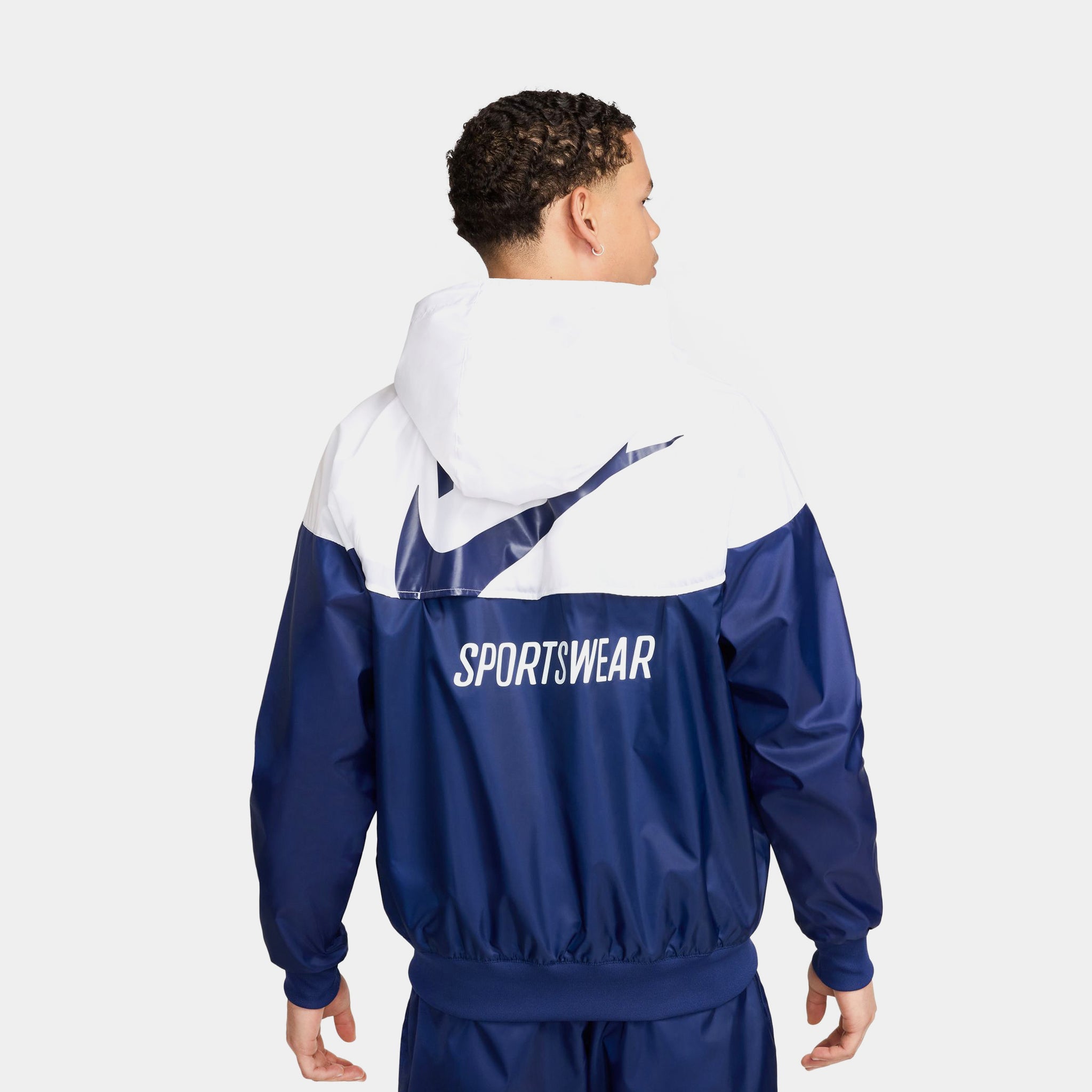 Nike Windrunner Woven Linen Mens Jacket Blue White HJ2040-100