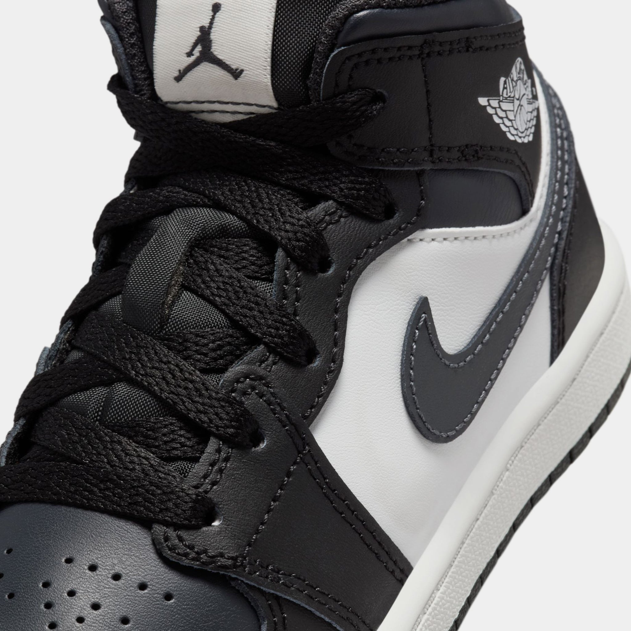 Jordan Air Jordan 1 Mid Preschool Lifestyle Shoes Black Dark Grey