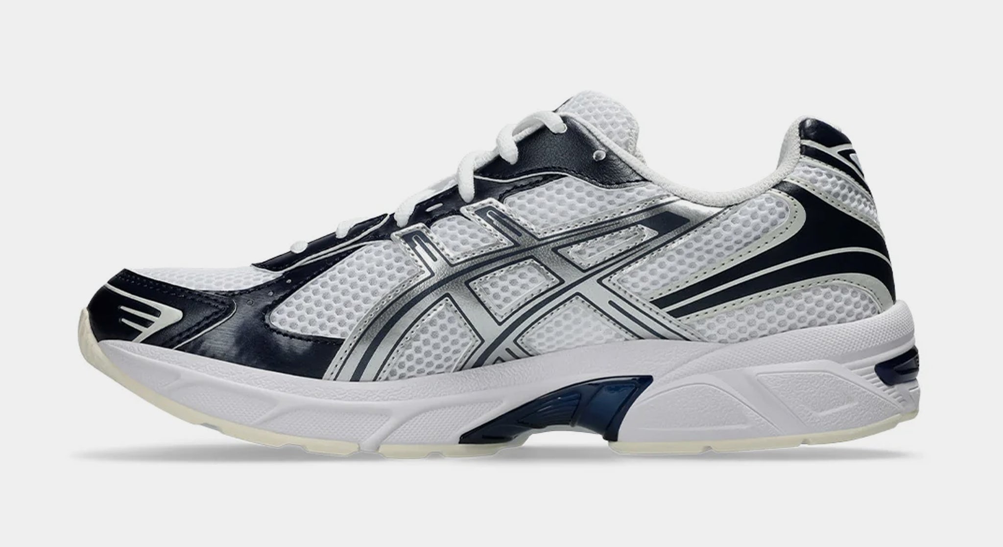 和製メッシ ASICS Gel 1130 White Midnight Navy Mens Lifestyle Shoes White