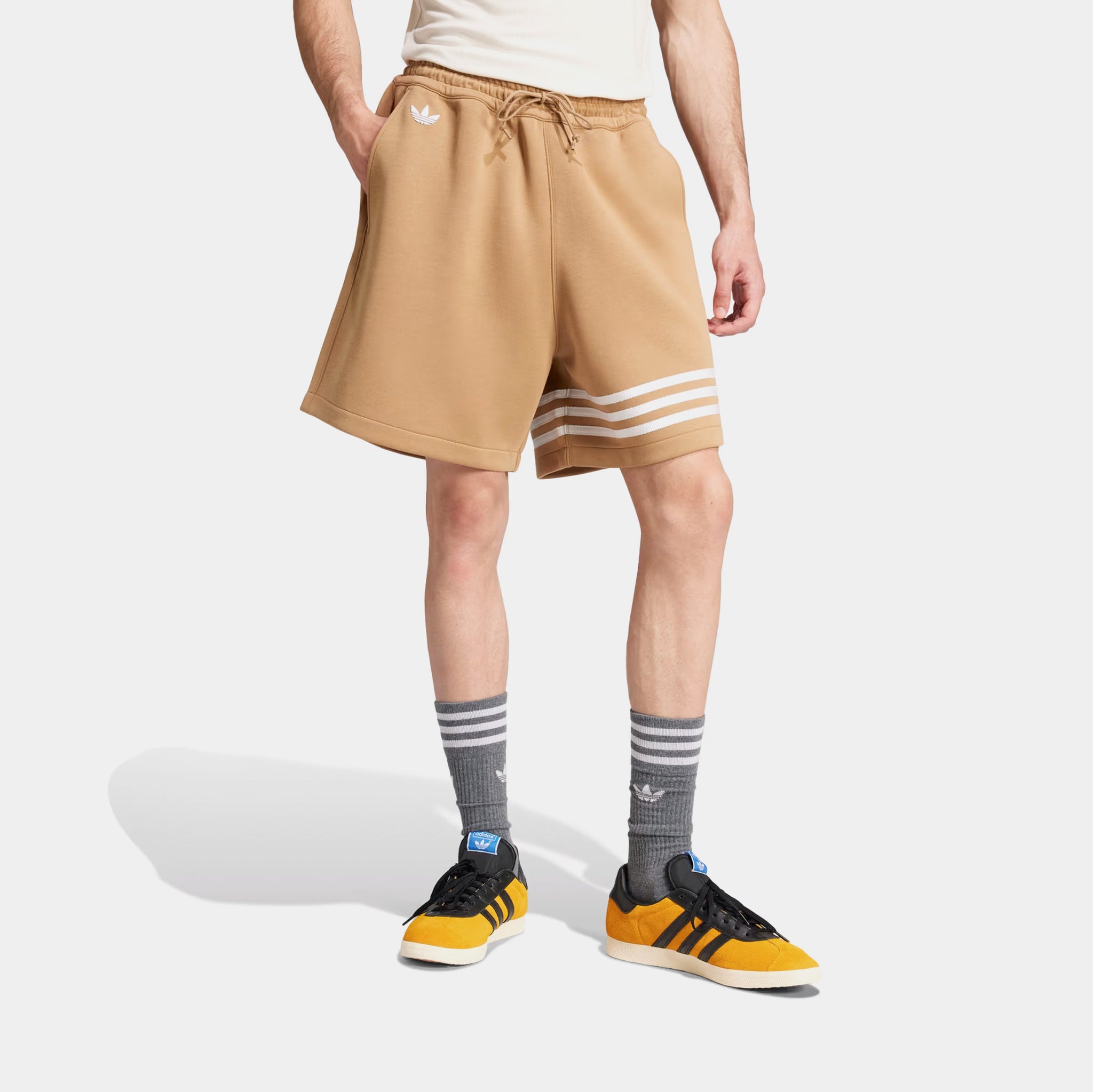 adidas Neuclassics 3 Stripes Mens Shorts Cardboard Brown JC9940