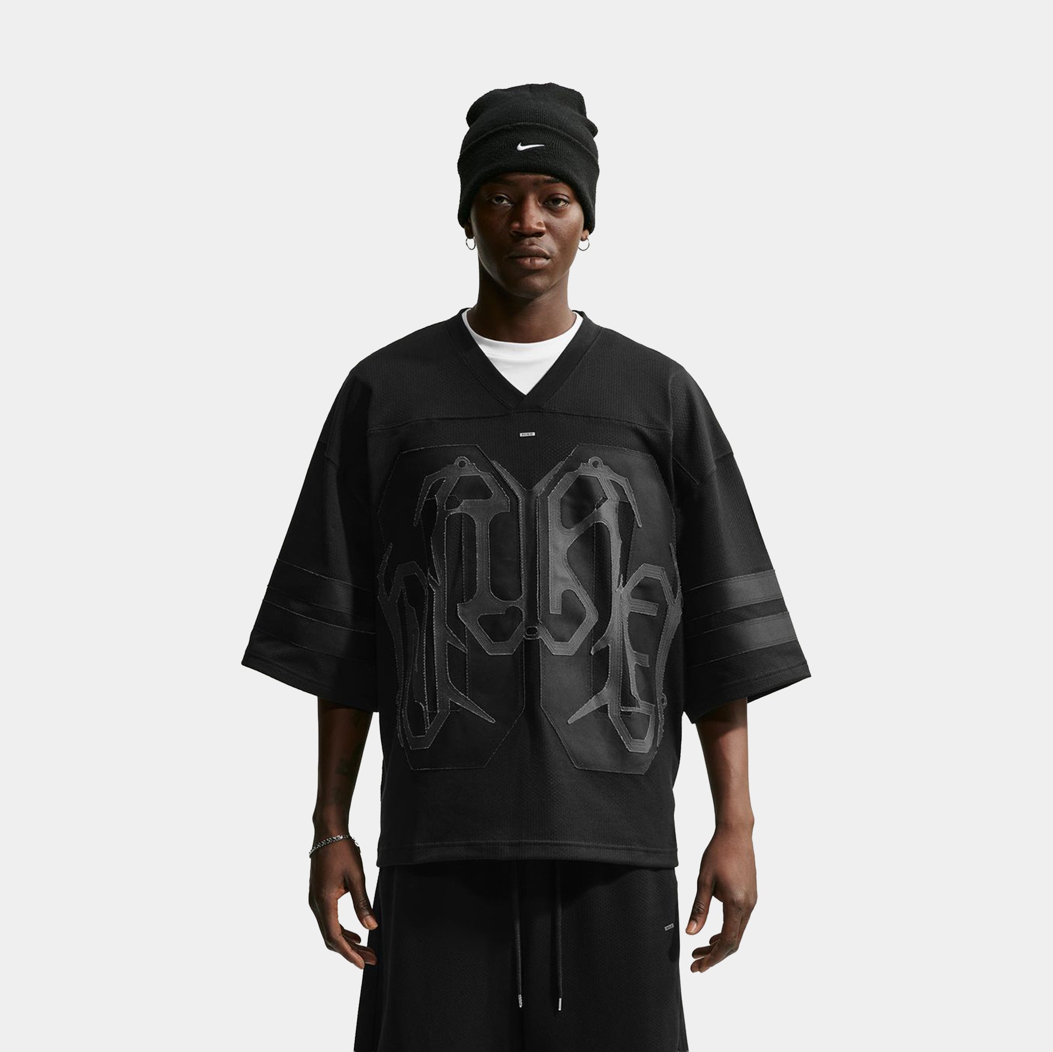Nike Sportswear Oversized Mens Jersey Black Ice Silver Dark Smoke