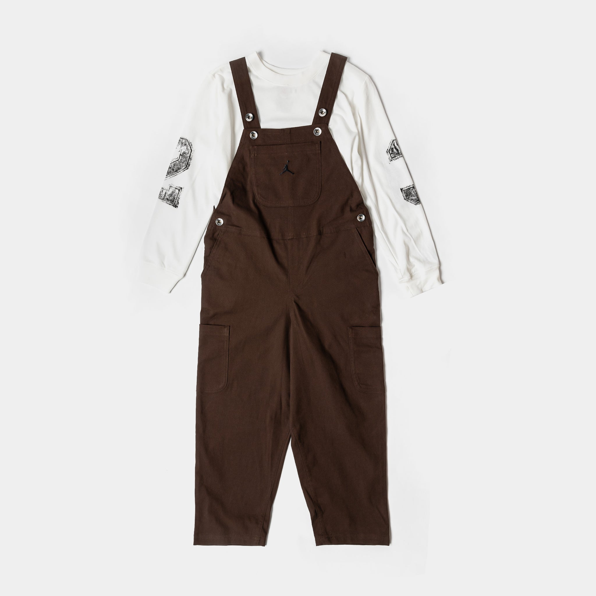 Jordan MVP 2-Piece Overalls Preschool Set Baroque Brown 85F345-X25