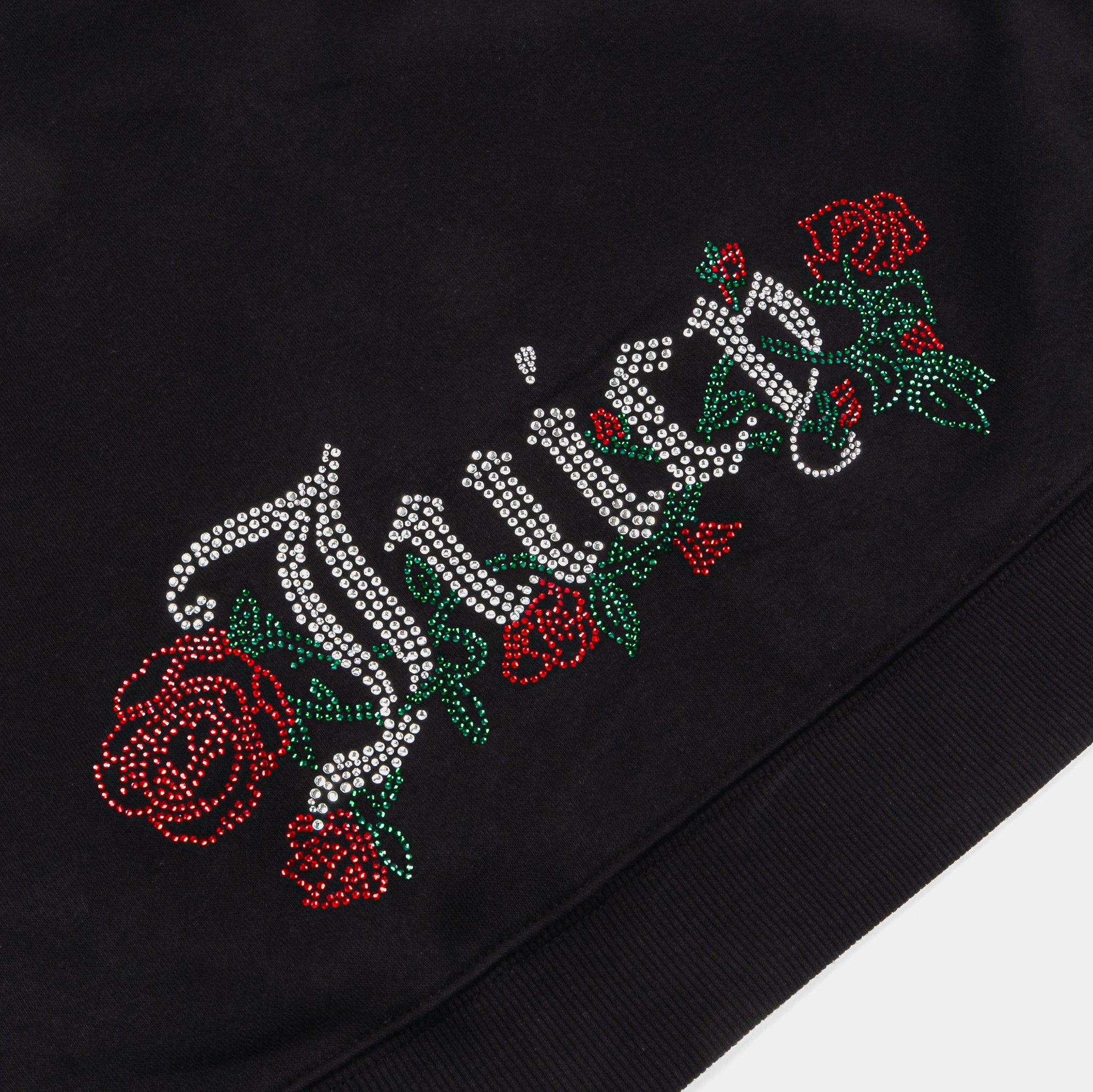 Juicy Couture Roses Cropped Zip Up Womens Hoodie Liquorice