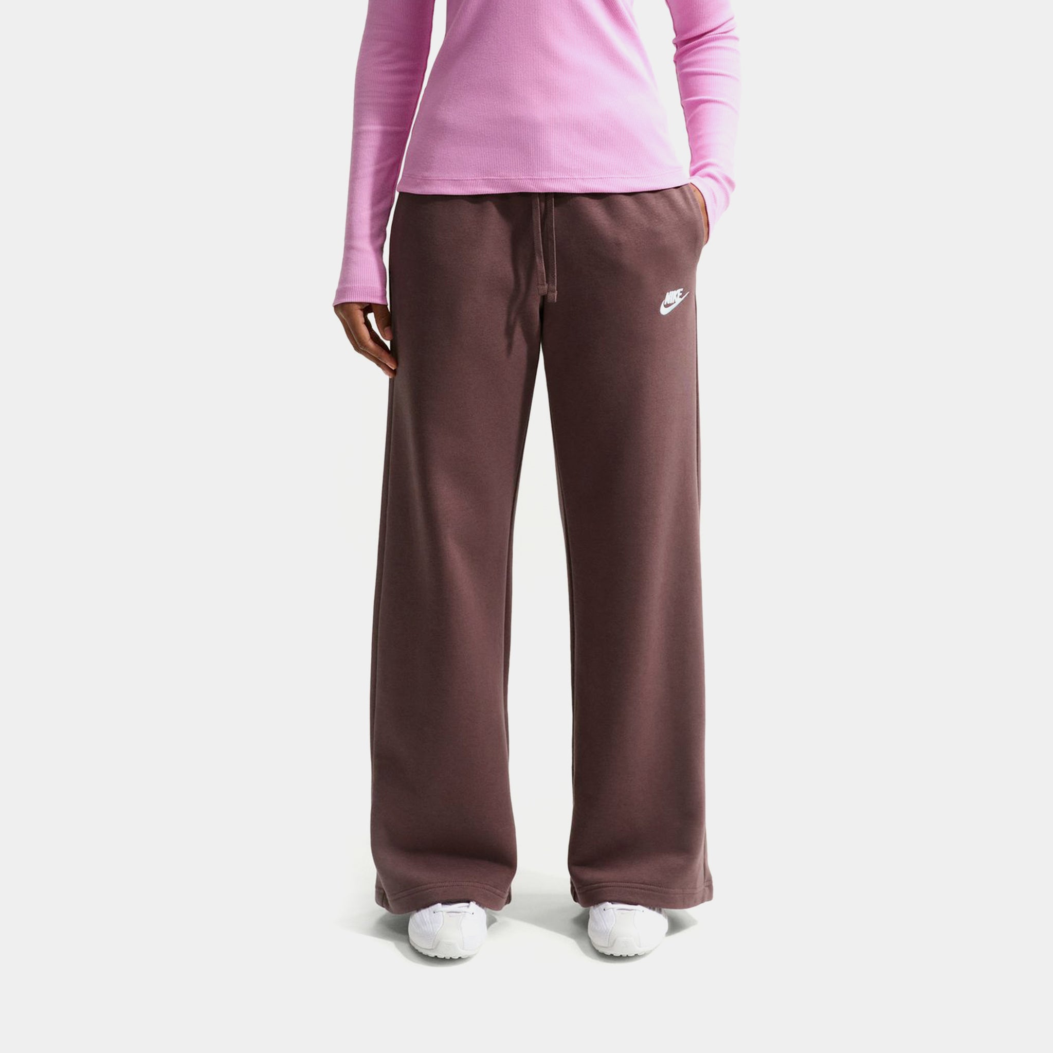 Nike NSW Club Fleece Mid Rise Wide Leg Womens Sweatpants Tattoo
