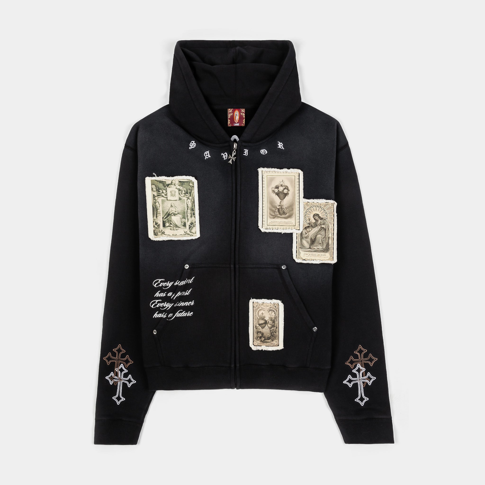 Mens Hoodies Palace Zip Up Jacket CTHDRL Cross Patched Washed Zip 