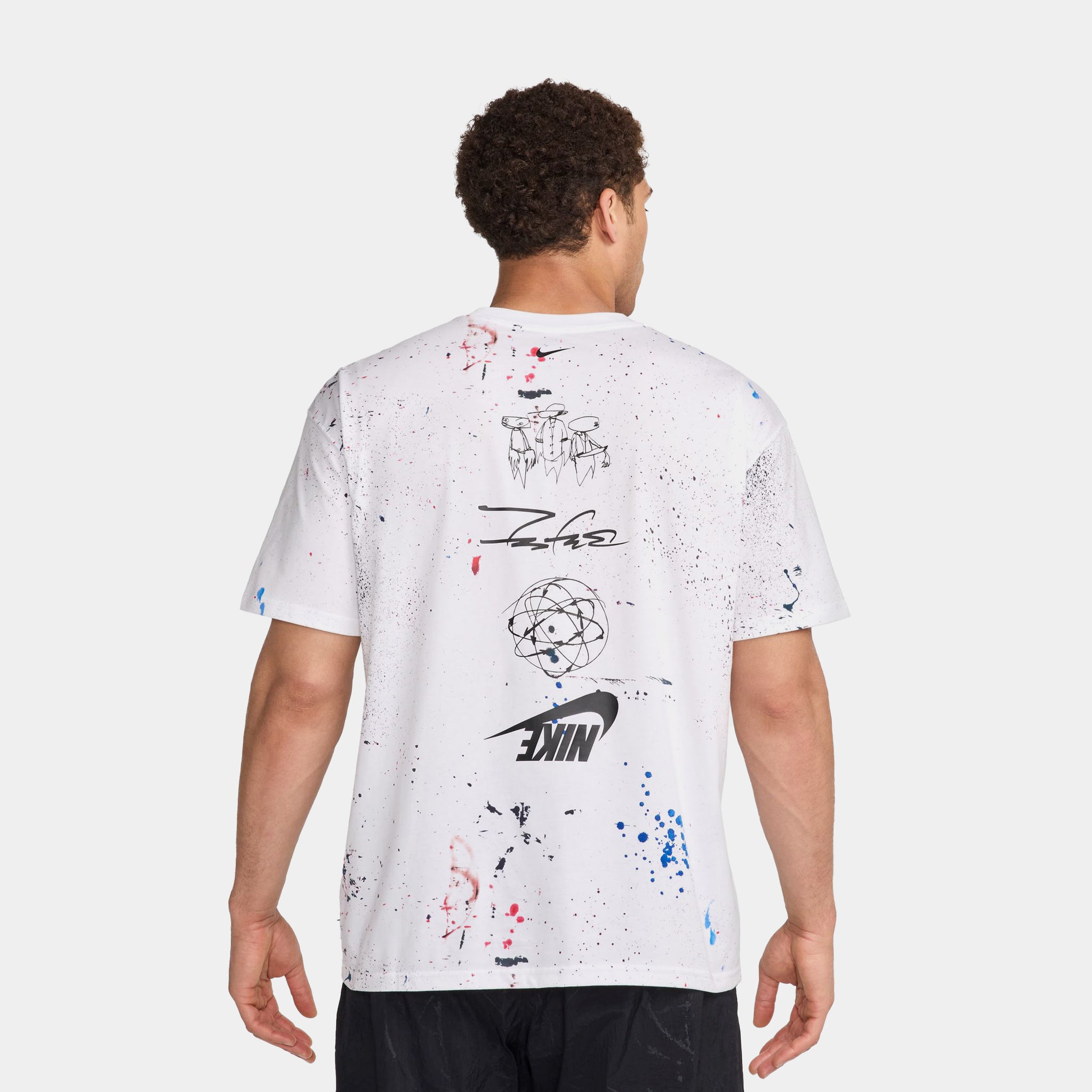 Nike NSW Max90 Mens Short Sleeve Shirt White Black HF5564-100