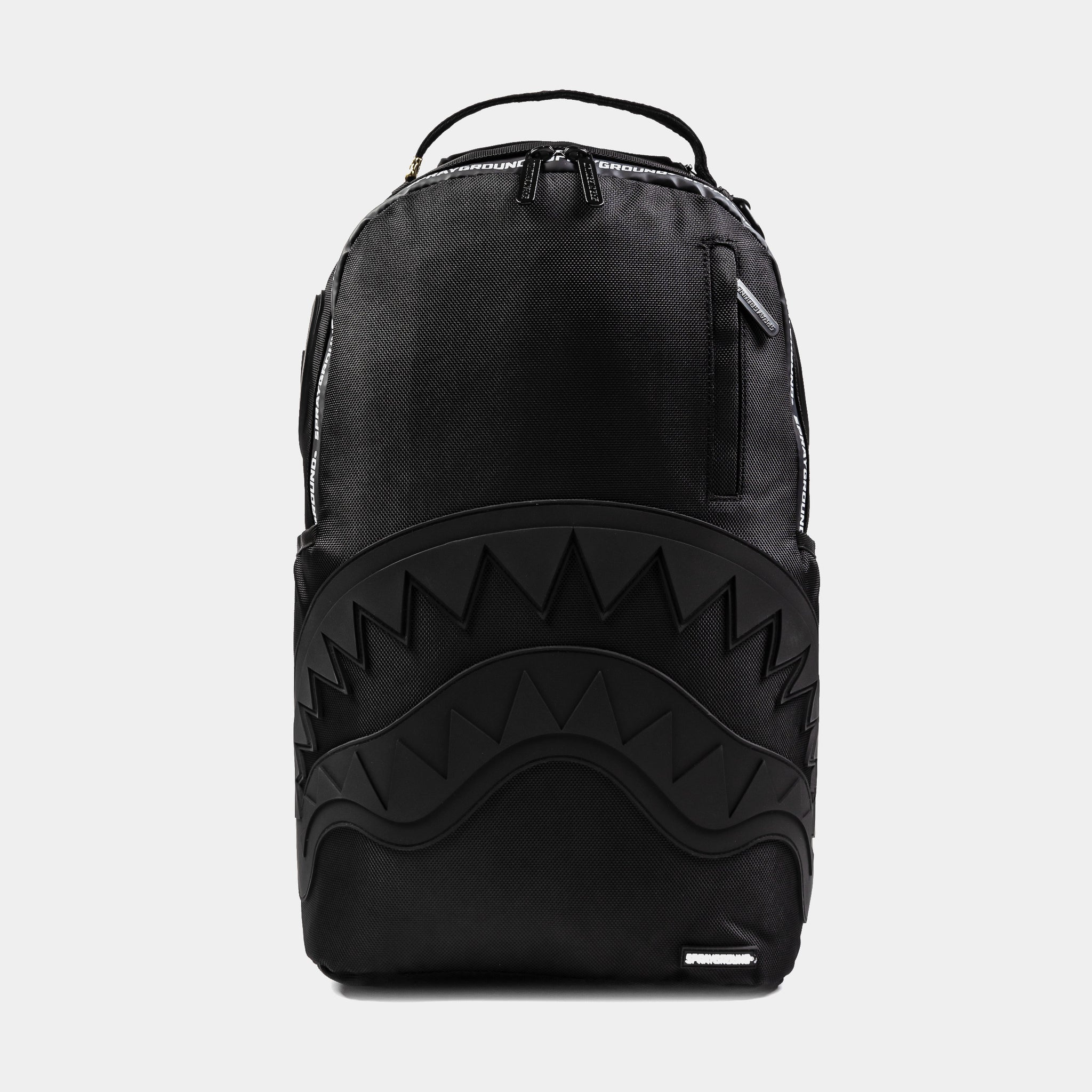 Sprayground Printed Zipper Shark Mens Backpack Black White 