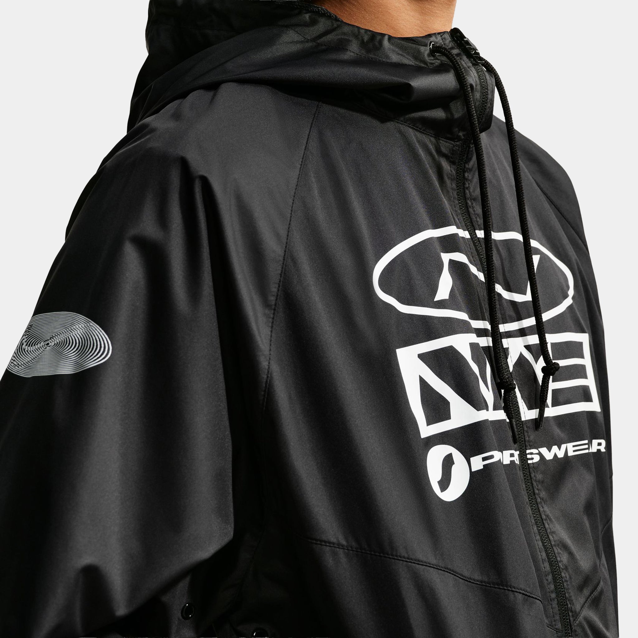 Nike Windrunner Storm Fit Graphic Mens Jacket Black Black Black