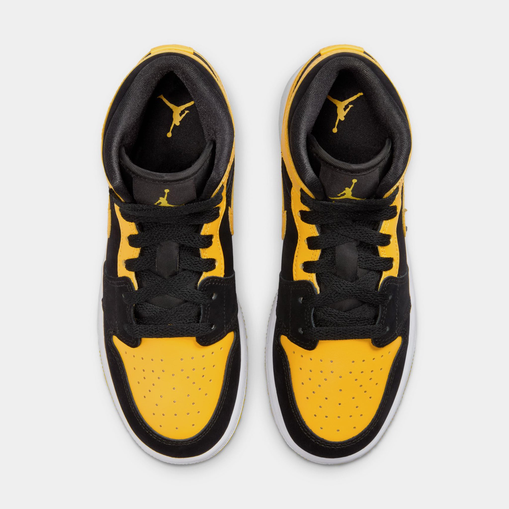 Jordan Air Jordan 1 Mid Grade School Lifestyle Shoes Black White ...
