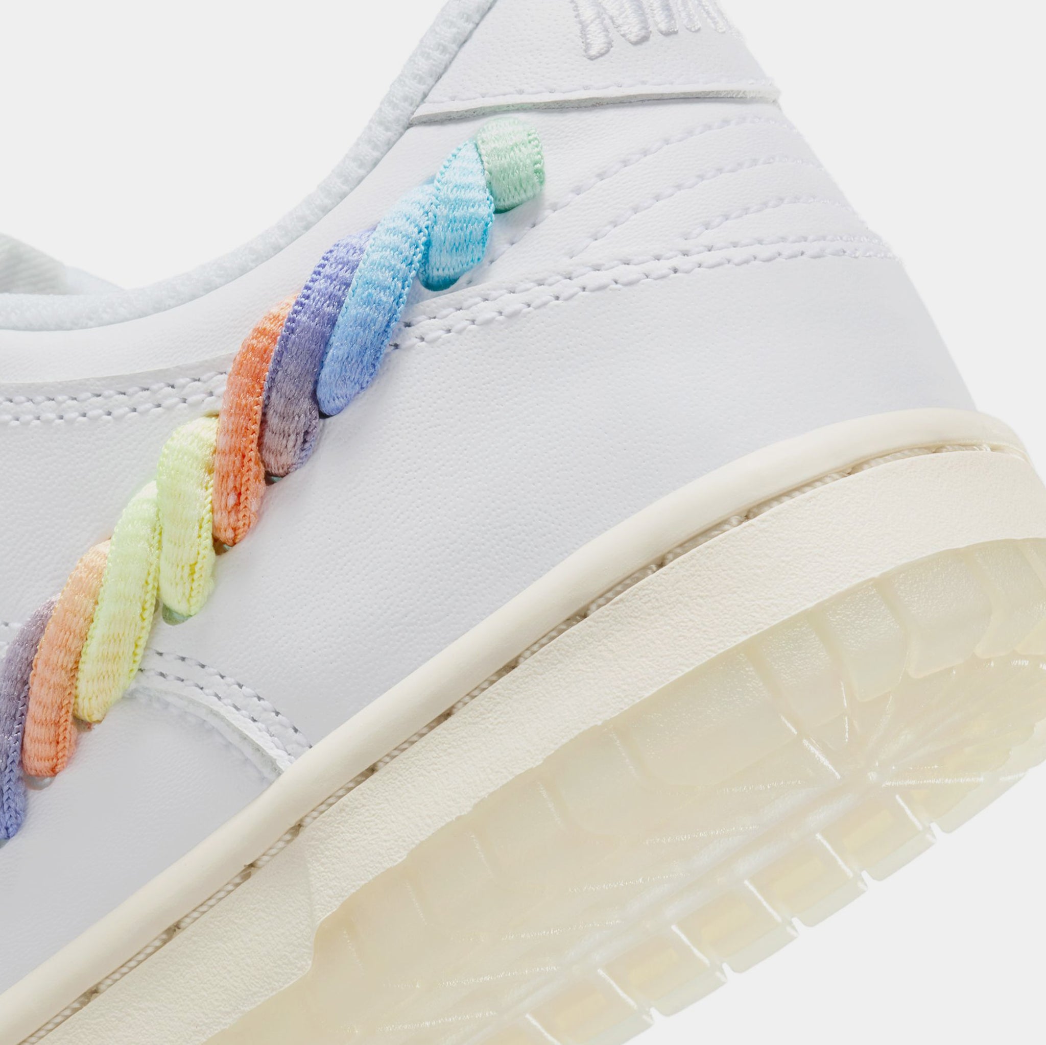 Nike Dunk Low SE Rainbow Swoosh Grade School Lifestyle Shoes White