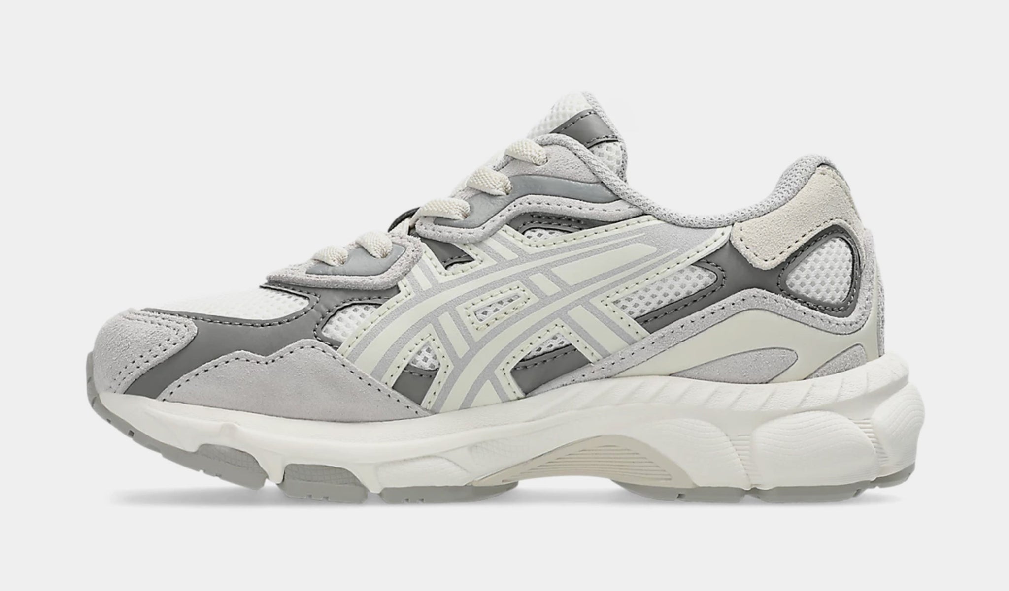 ASICS Gel NYC Preschool Running Shoes Cream Oyster Grey 1204A176