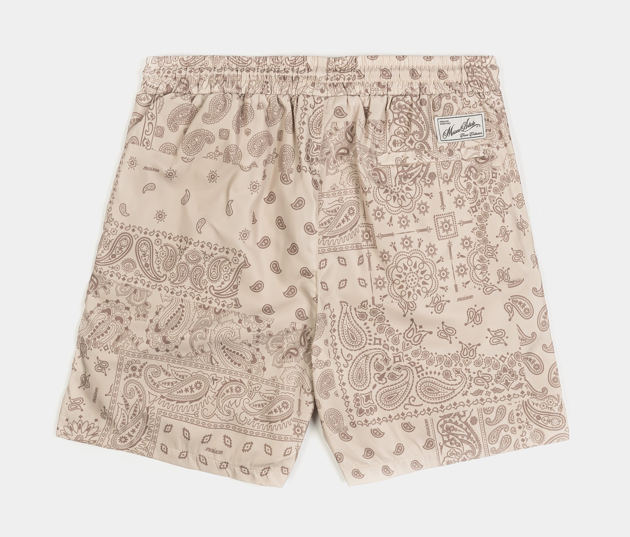 Maison Article Tonal Paisley Hybrid Mens Shorts Khaki MAHS407