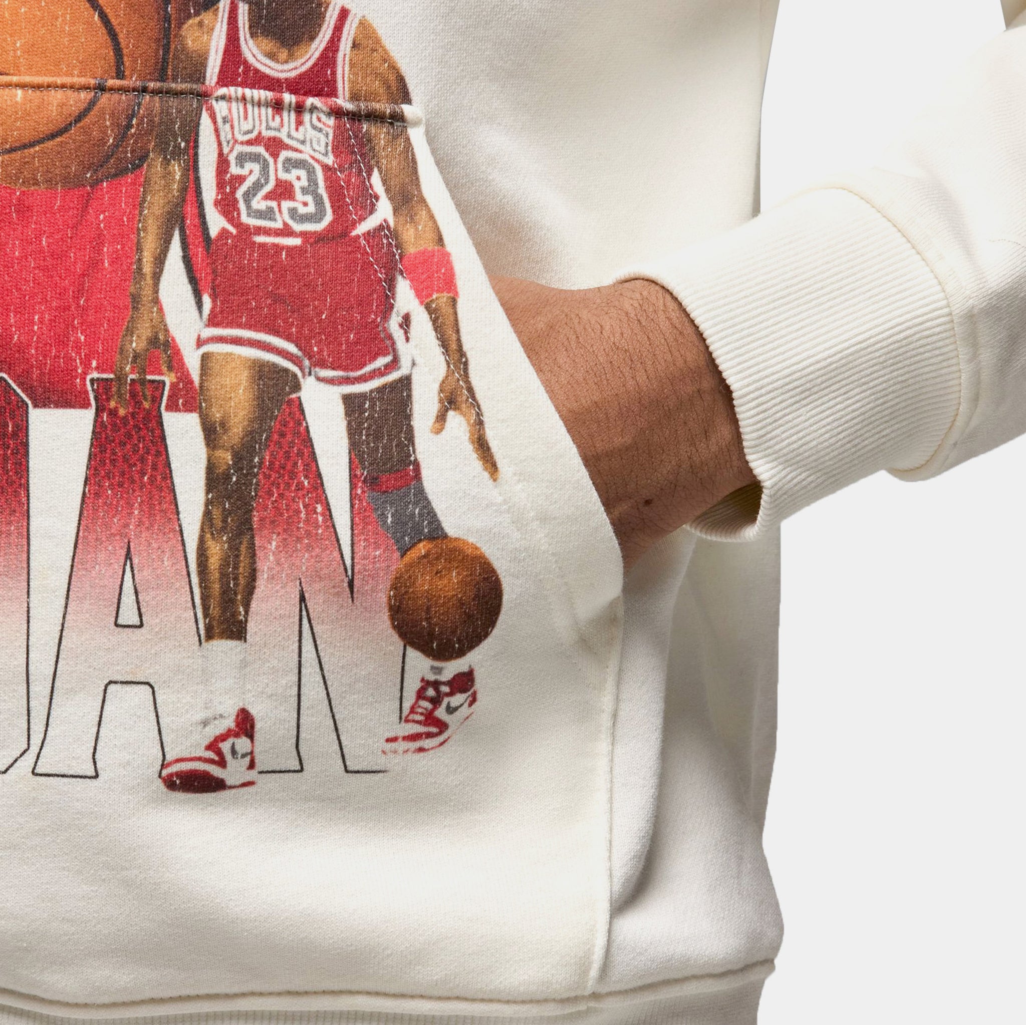 Jordan Flight Fleece 23 Michael Pullover Mens Hoodie Sail Red