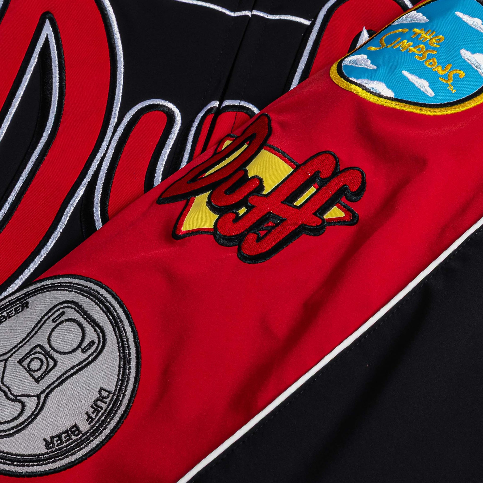 The Simpsons By Shoe Palace Duff Racing Mens Jacket Black Red SMPRJ101
