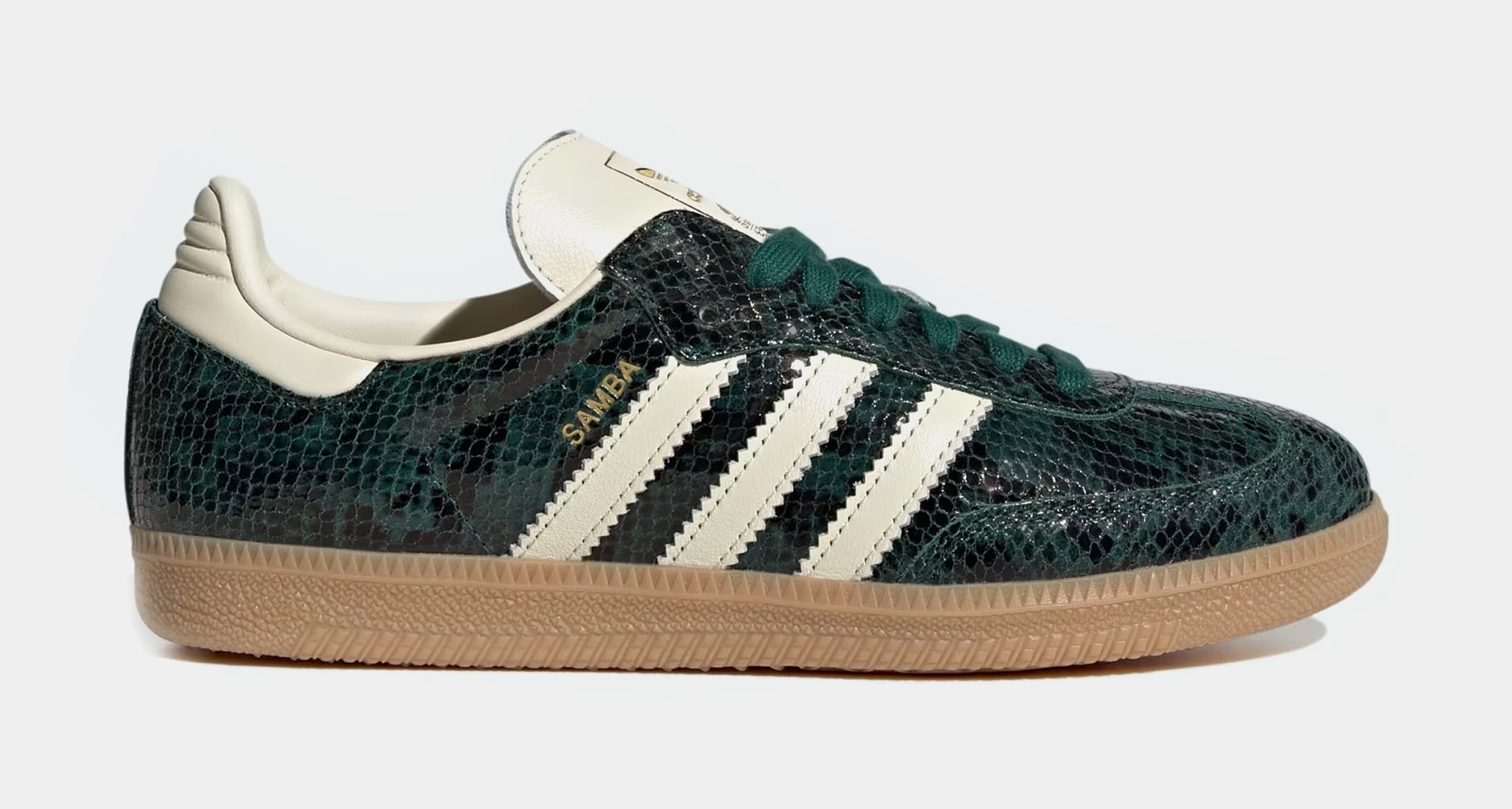 adidas Samba OG Faux Snakeskin Womens Lifestyle Shoes Black Cream