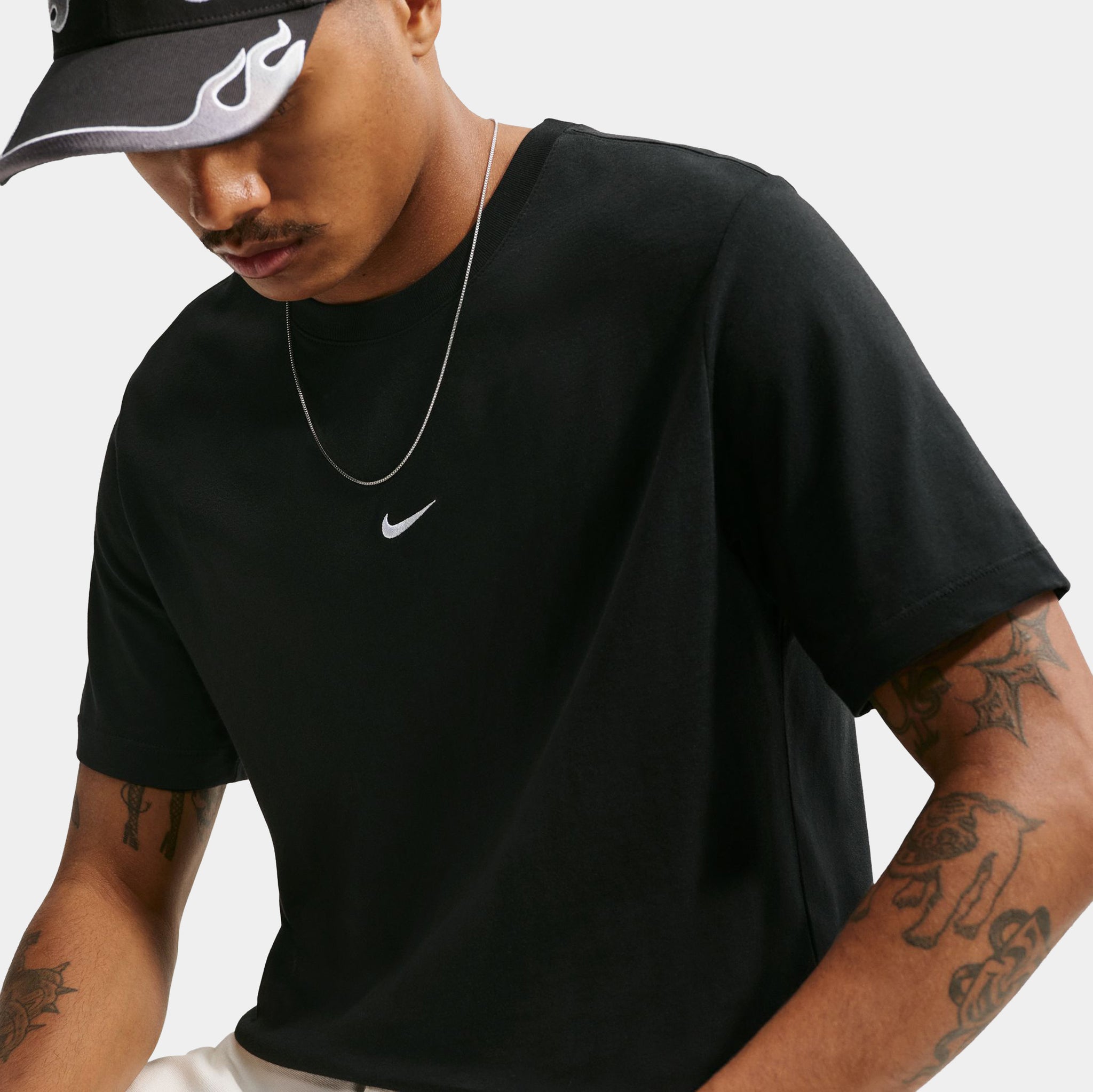 Nike Sportswear Mens Short Sleeve Shirt Black White IX2078-011