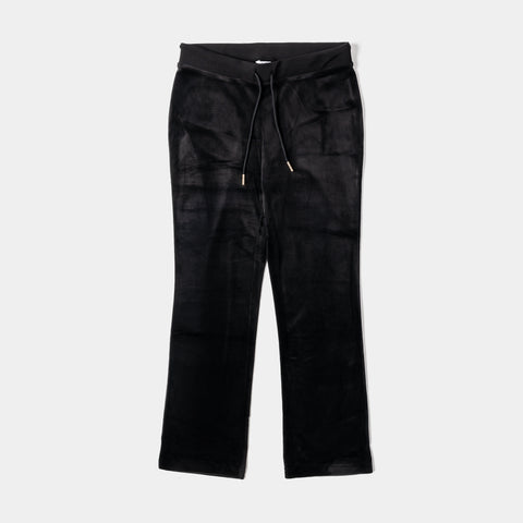 Juicy Couture OG Big Bling Velour Track Womens Pants Black Gold