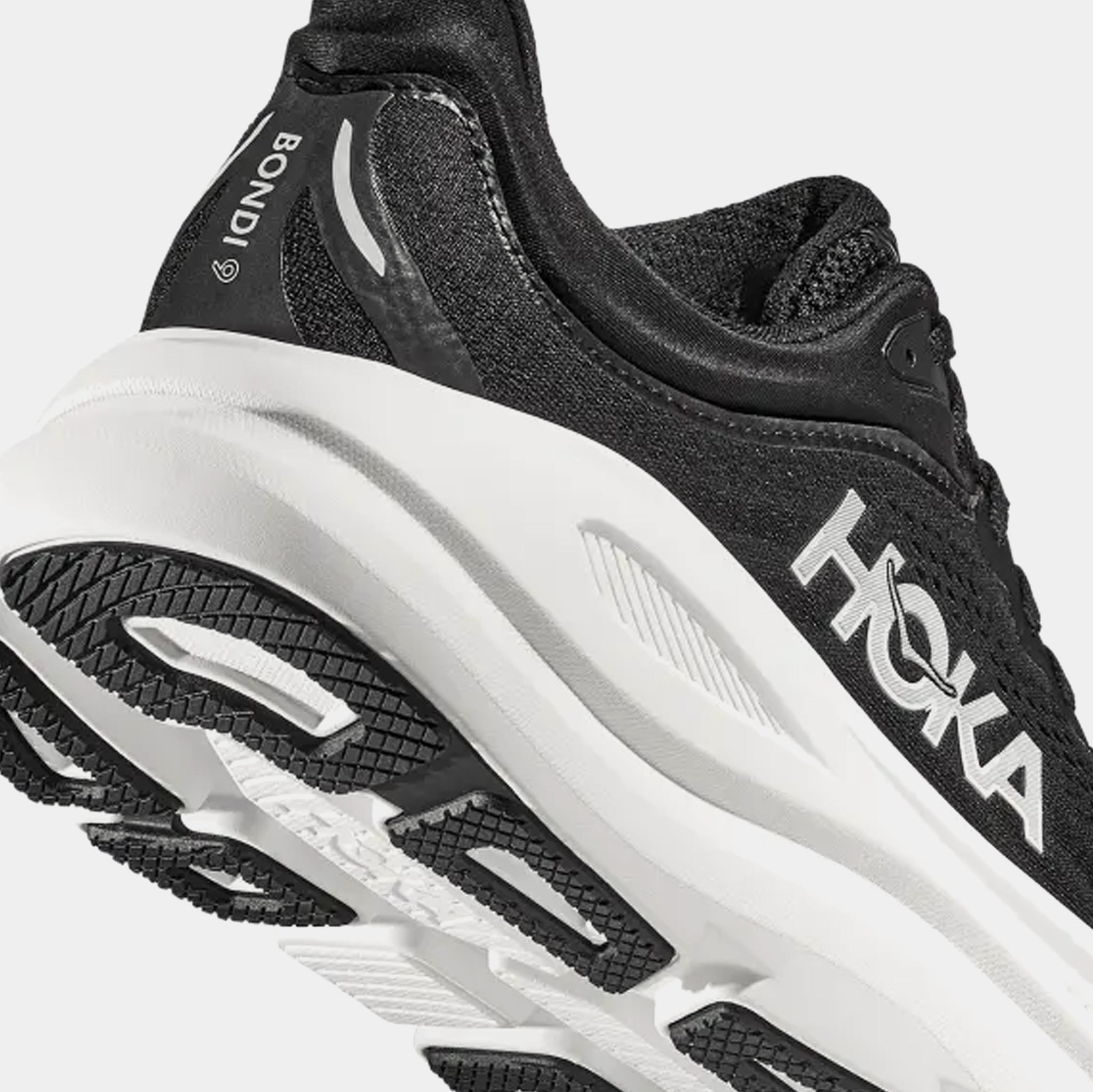 Hoka One One Bondi 9 Women’s Running Walking Gym Shoes Sneakers Black White - 9 Women main image 3