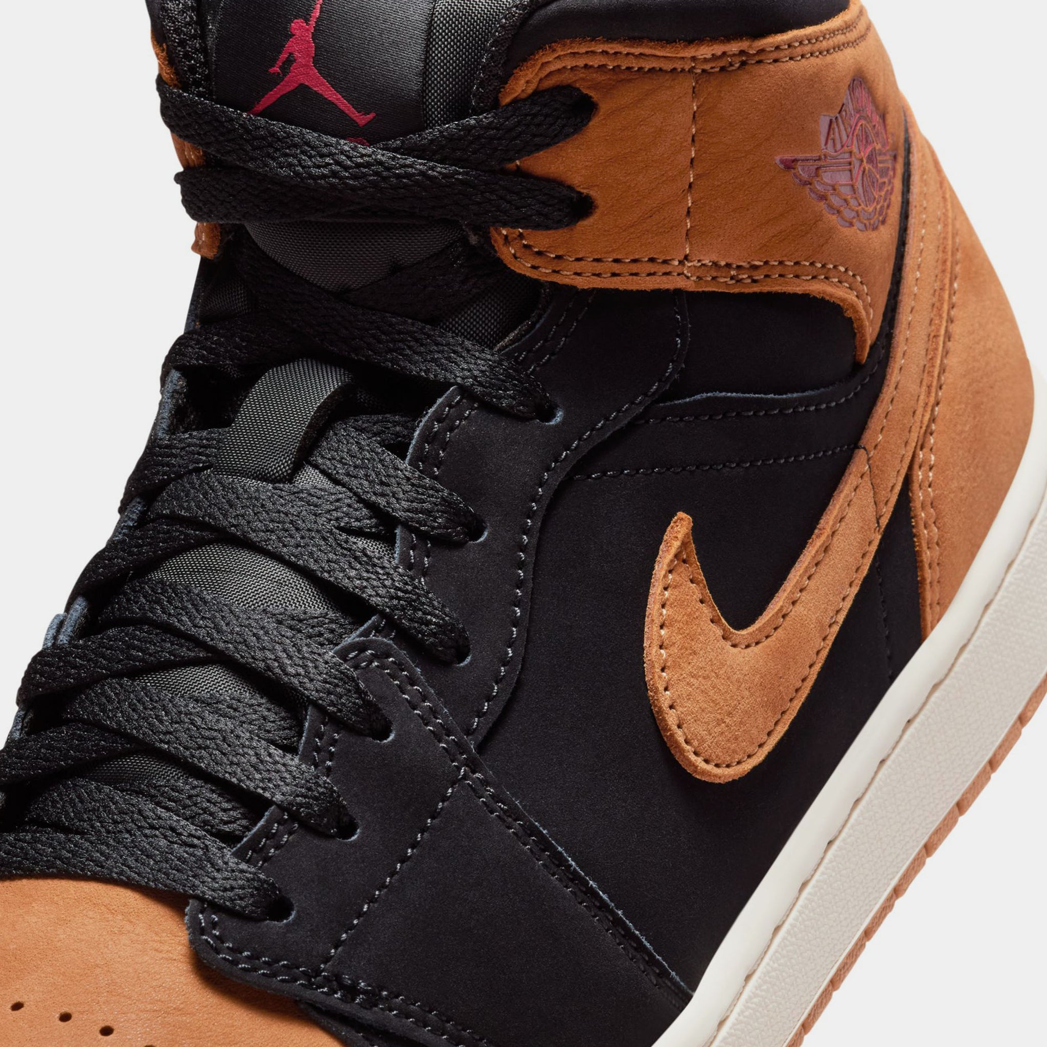 Jordan Air Jordan 1 Mid SE Mens Lifestyle Shoes Black Varsity Red