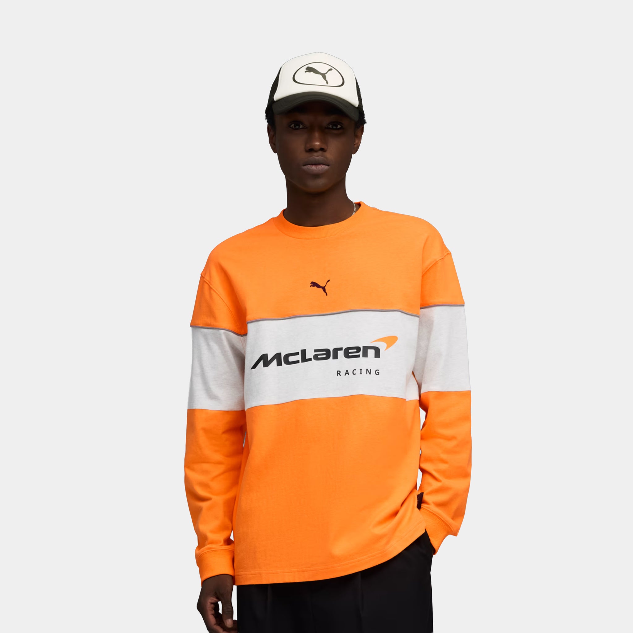 PUMA McLaren Racing Mens Long Sleeve Shirt Papaya 637508 03 – Shoe