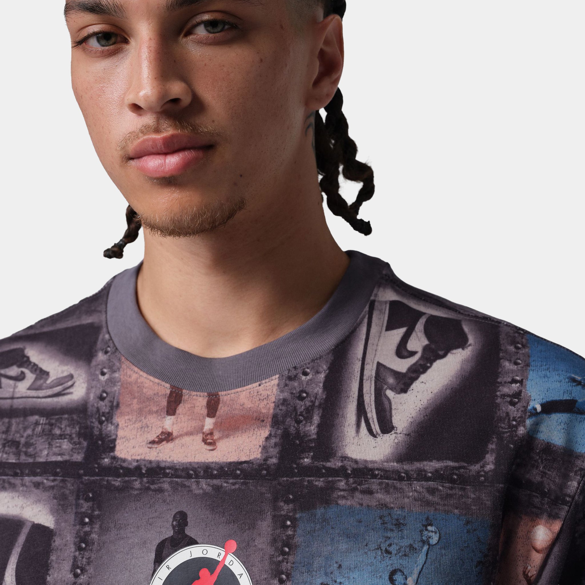 Jordan Flight Club All Over Print Mens Short Sleeve Shirt Sail