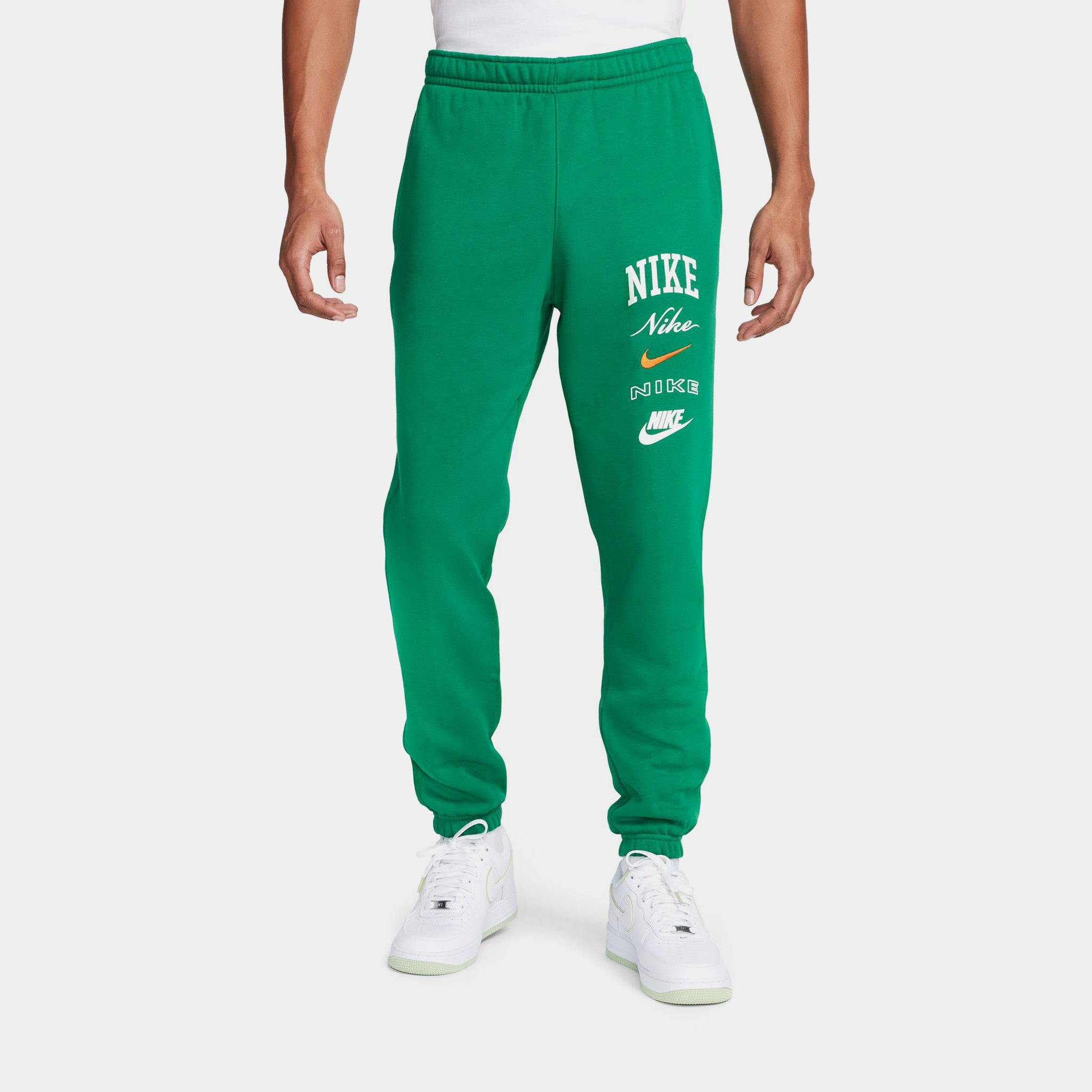 Nike Club Fleece Stack GX Joggers Mens Pants Green White FN2643