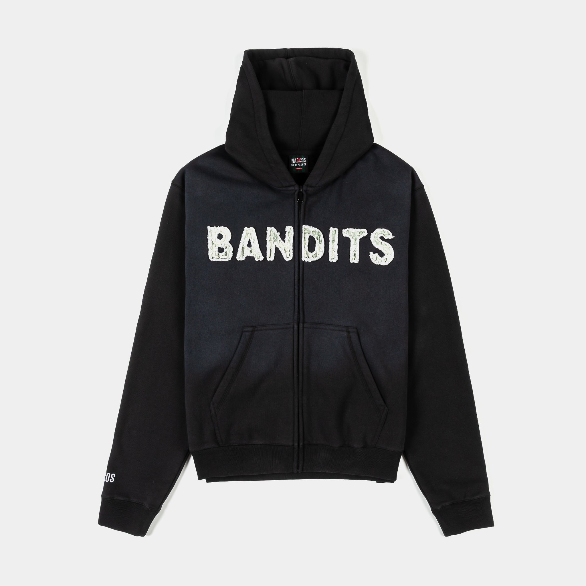 Shoe Palace SP x Narcos Bandits Zip Up Washed Mens Hoodie Black
