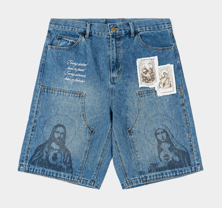 Shoe Palace SP x Bob Marley Work Washed Denim Mens Shorts Blue