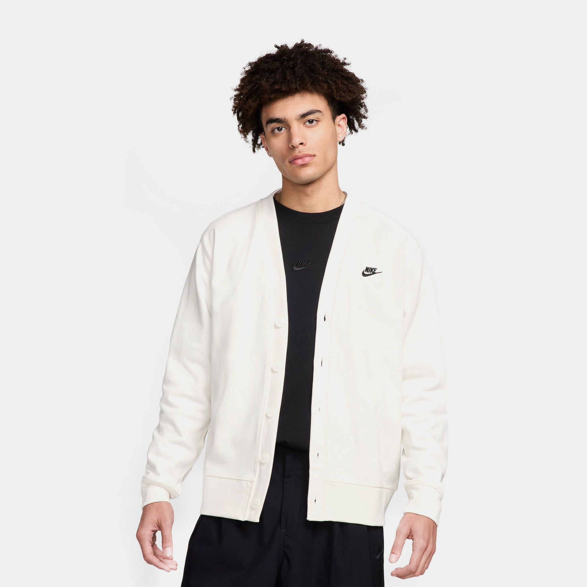 Nike NSW Club Knit Fairway Mens Cardigan White FN3898-133 – Shoe 