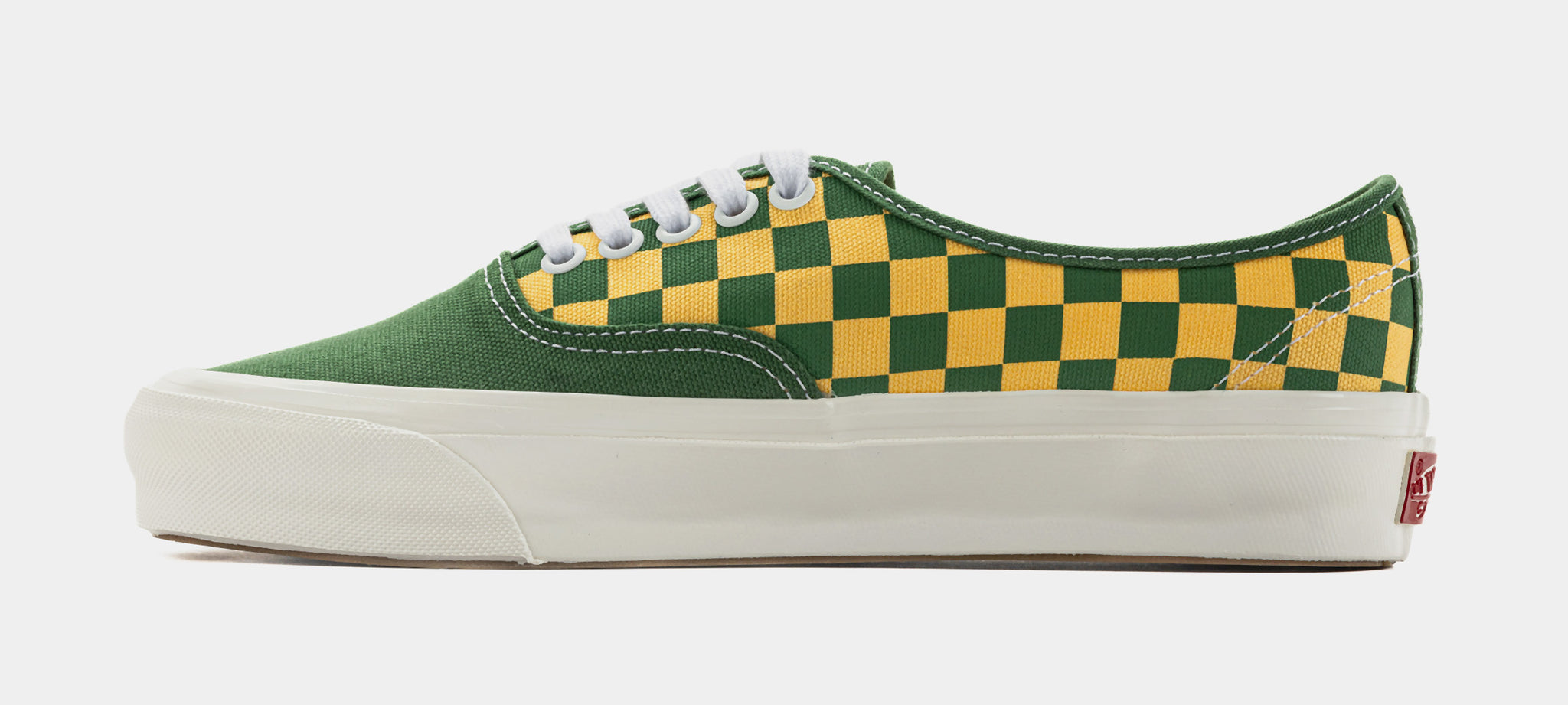 Vans LX Authentic Checkerboard Mens Lifestyle Shoes Green Yellow