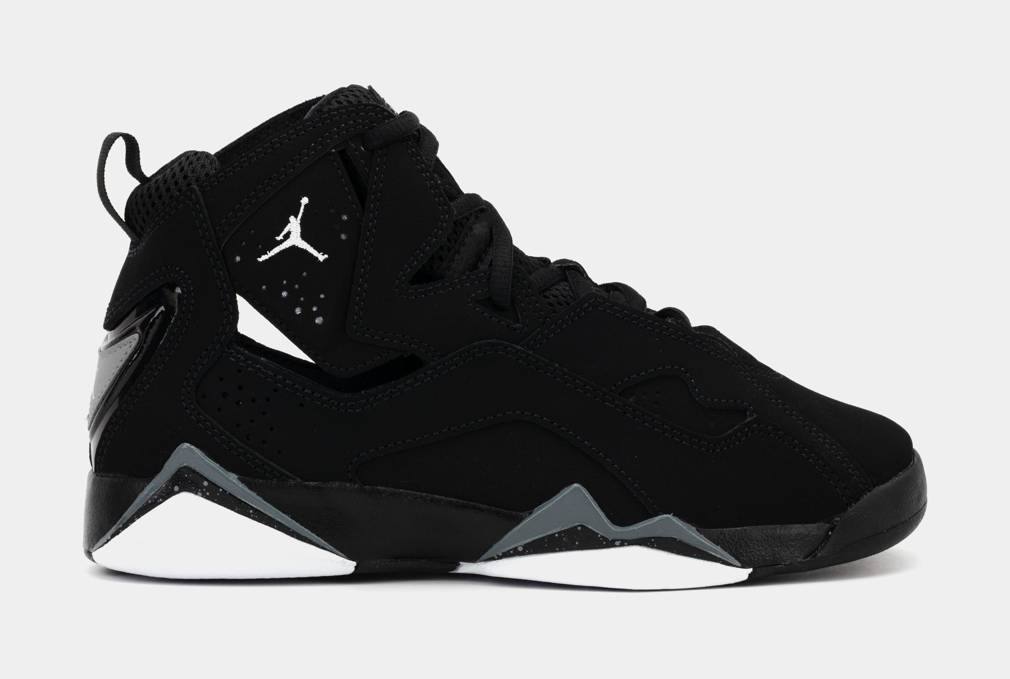 Jordan True Flight Grade School Basketball Shoes Black White Grey