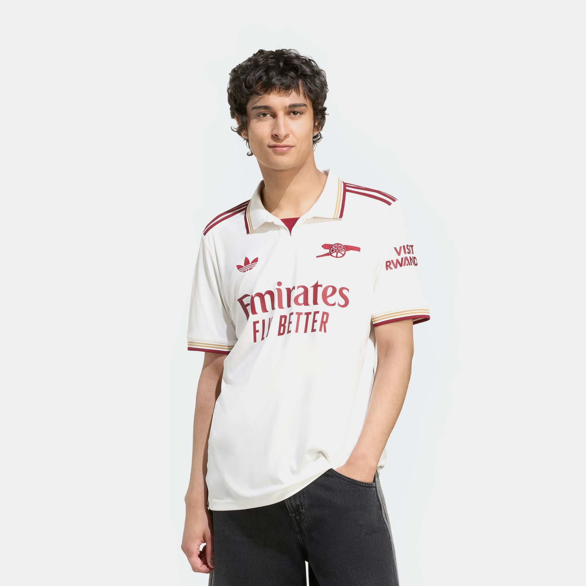 adidas Arsenal 25 26 Third Mens Jersey Cloud White Burgundy JI9556