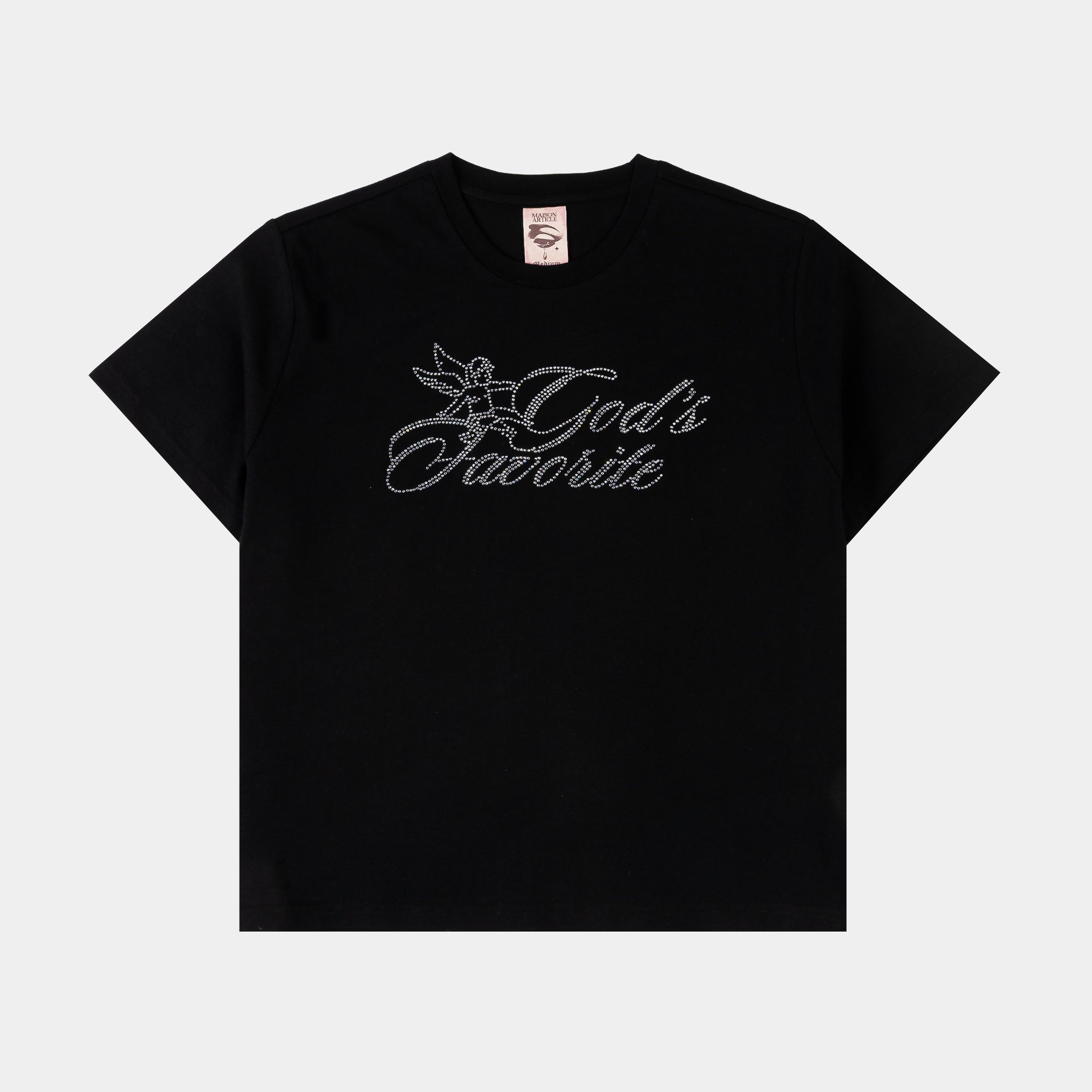Maison Article Rhinestone God's Favorite Cropped Womens Short