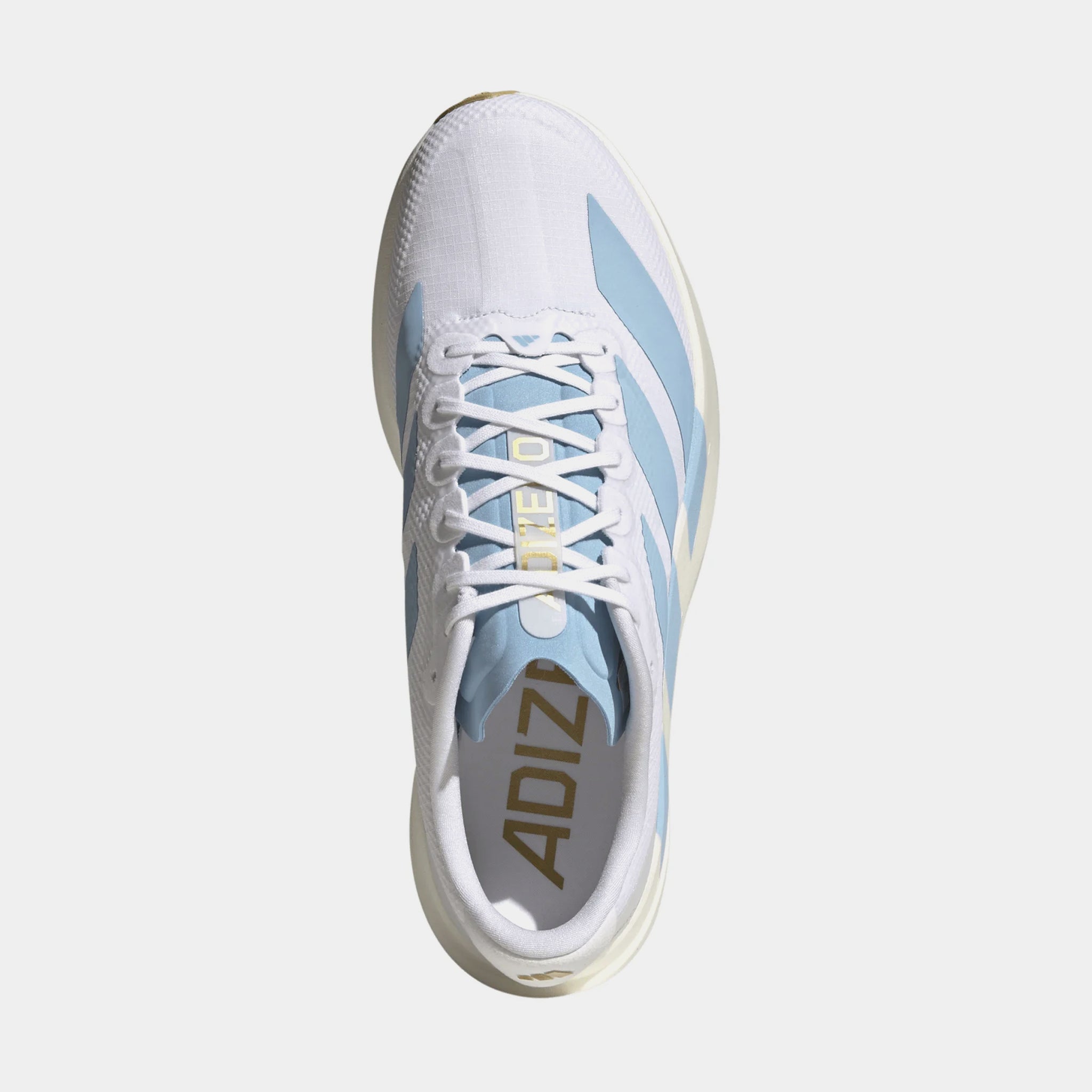 adidas Adizero Evo SL Woven Mens Running Shoes Cloud White Clear Blue Matte  JQ4527 – Shoe Palace
