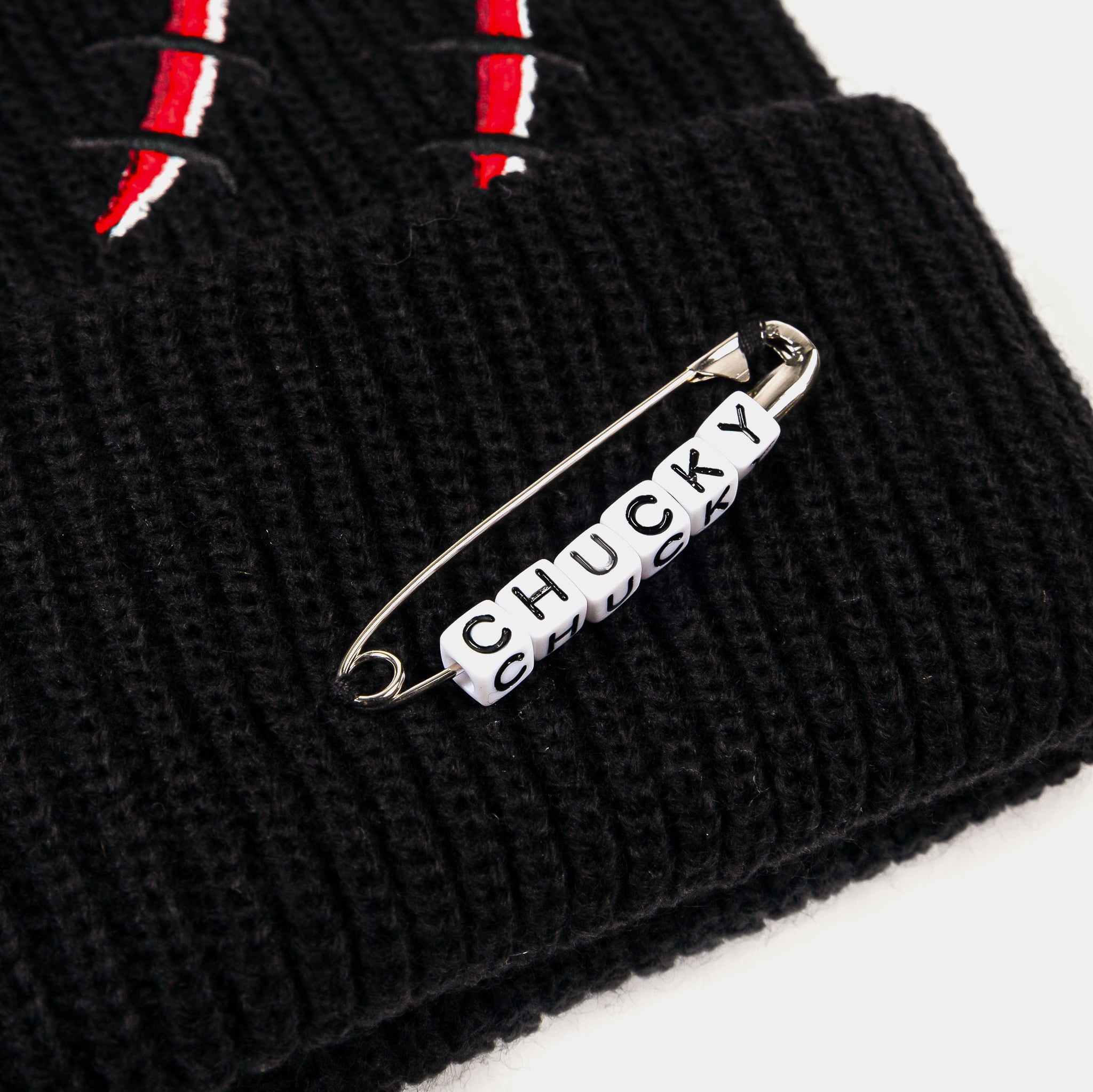 Shoe Palace SP x Chucky Stitches Beanie Mens Hat Black Red