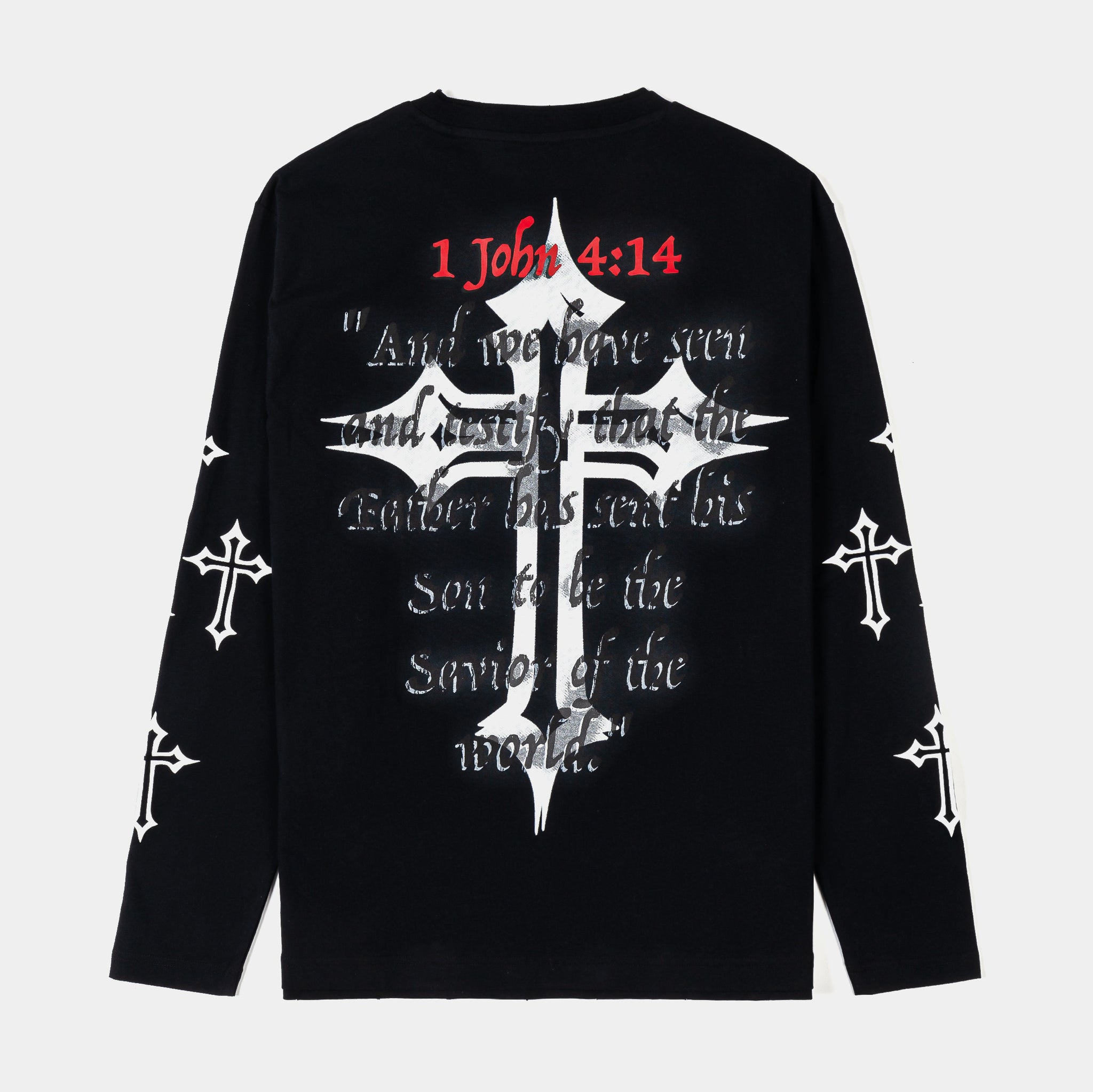 CTHDRL Savior Long Sleeve Mens Shirt Black Red MRLS01 – Shoe Palace