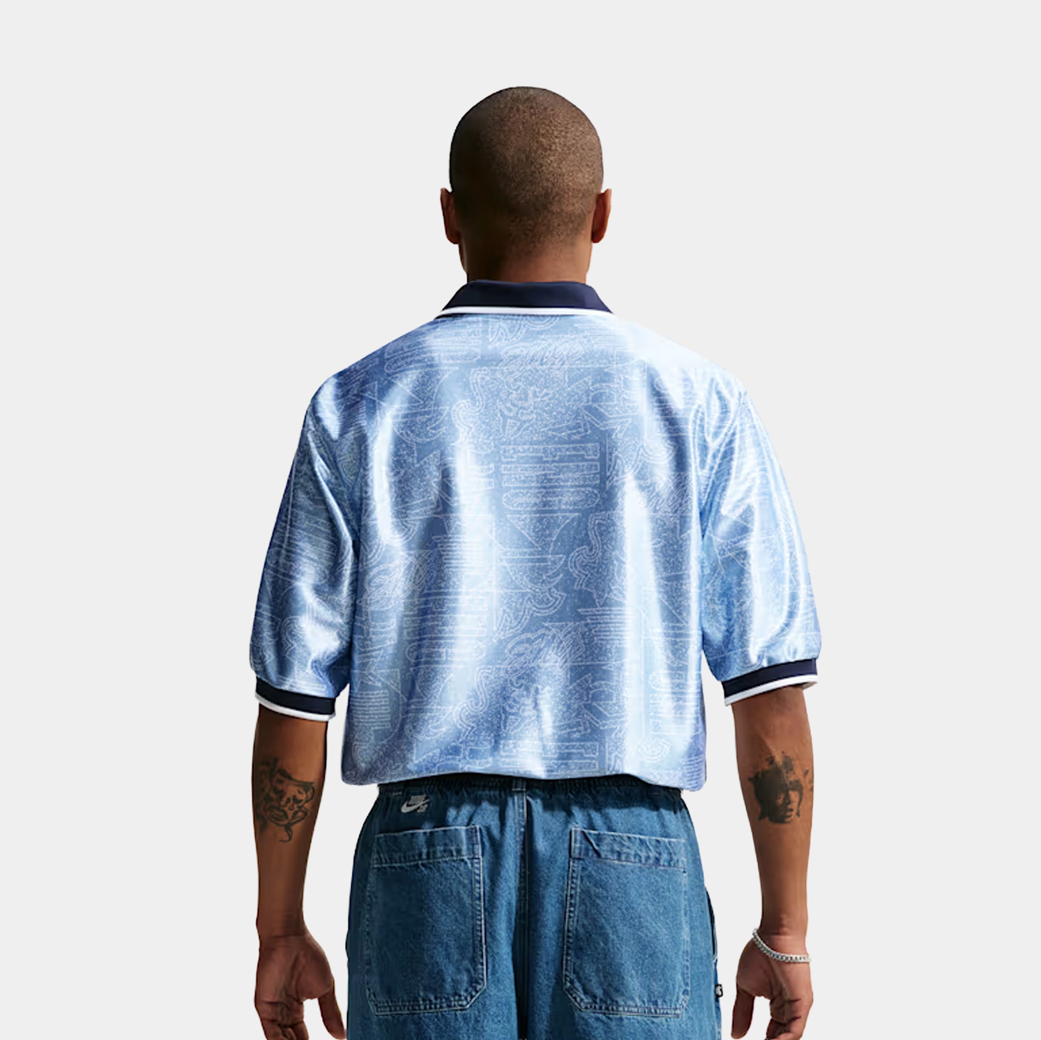 Nike England Energy Dri Fit Soccer Mens Jersey Work Blue White