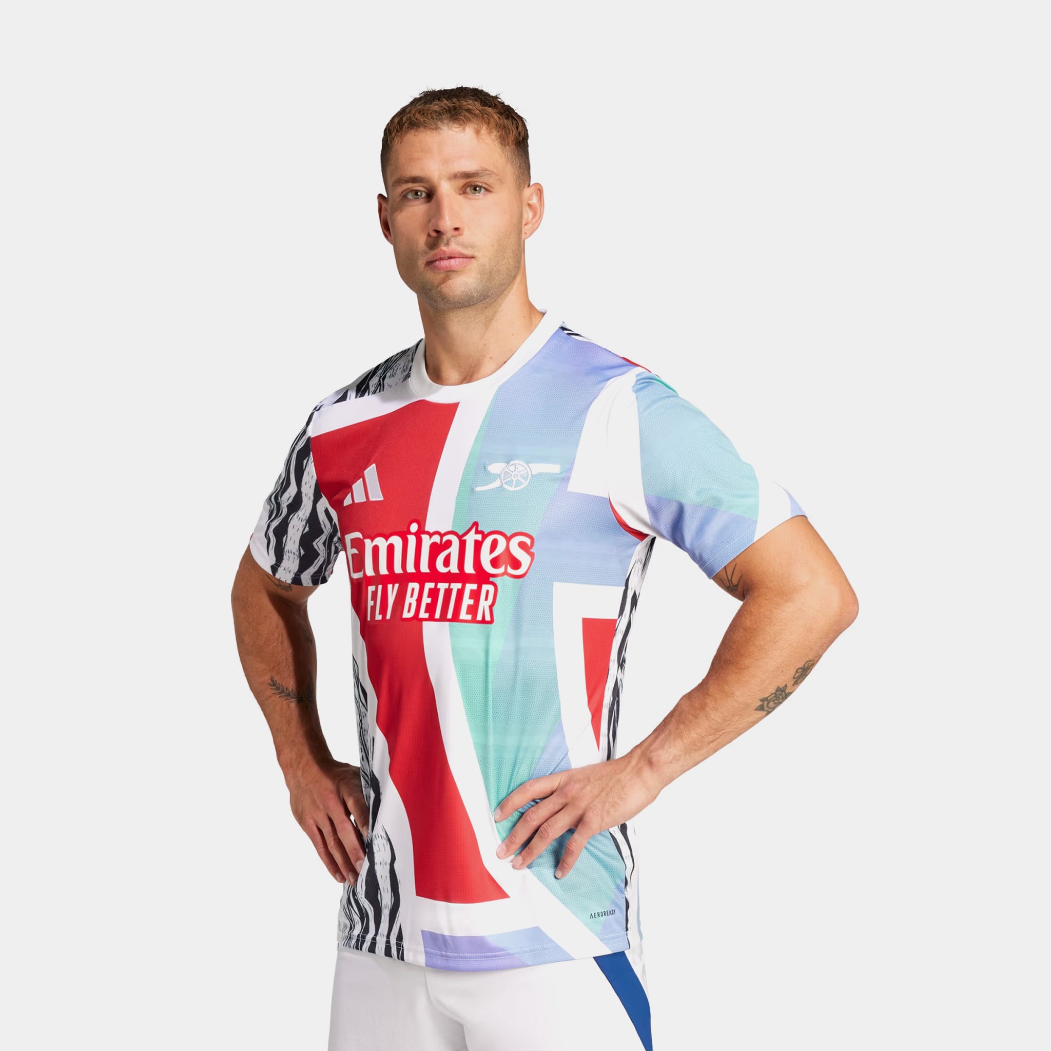 adidas Arsenal 24 25 Pre Match Mens Jersey White Red JE7562 – Shoe