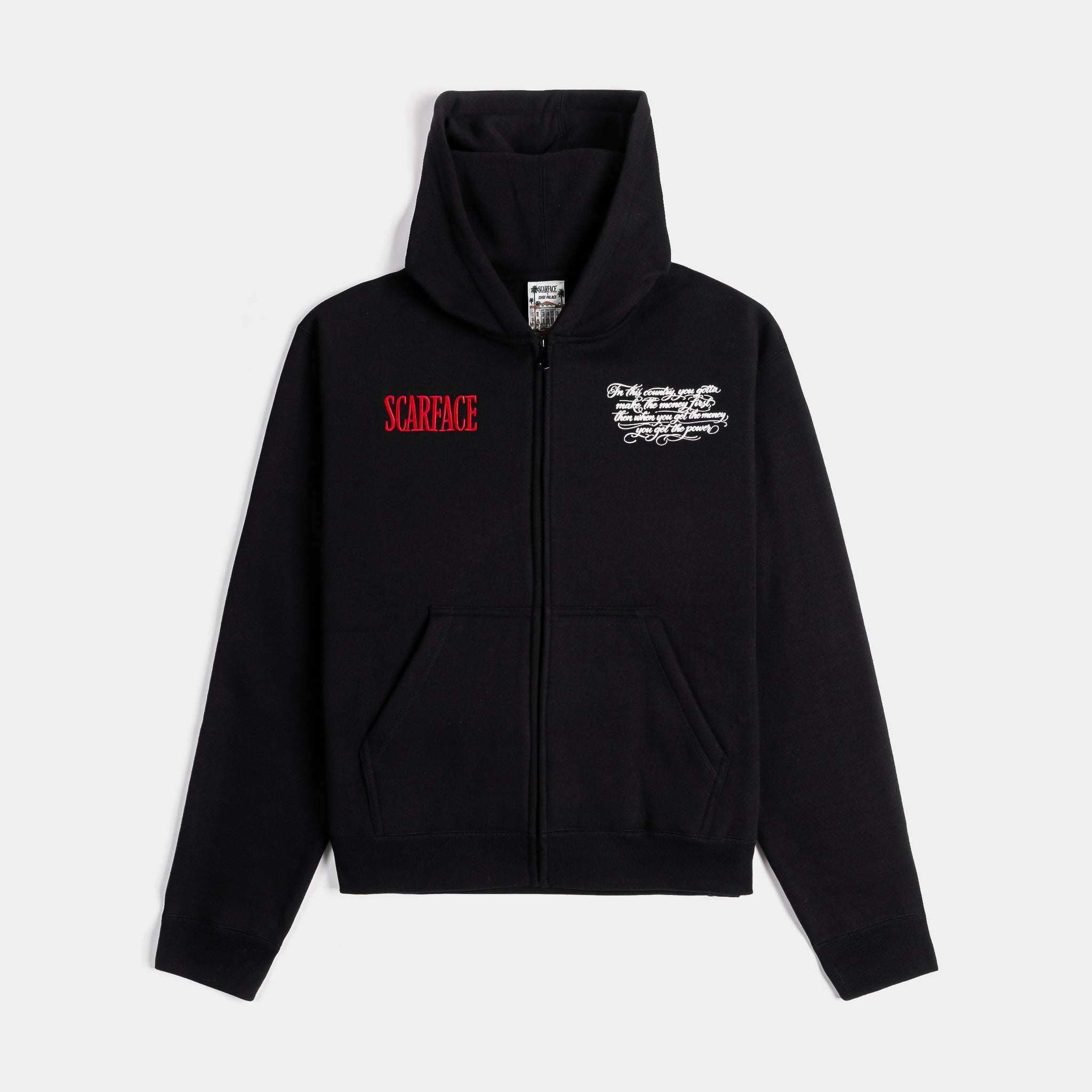 スカーフェイス Shoe Palace SP x Scarface Duo Zip Up Mens Hoodie Black Red SFZH801