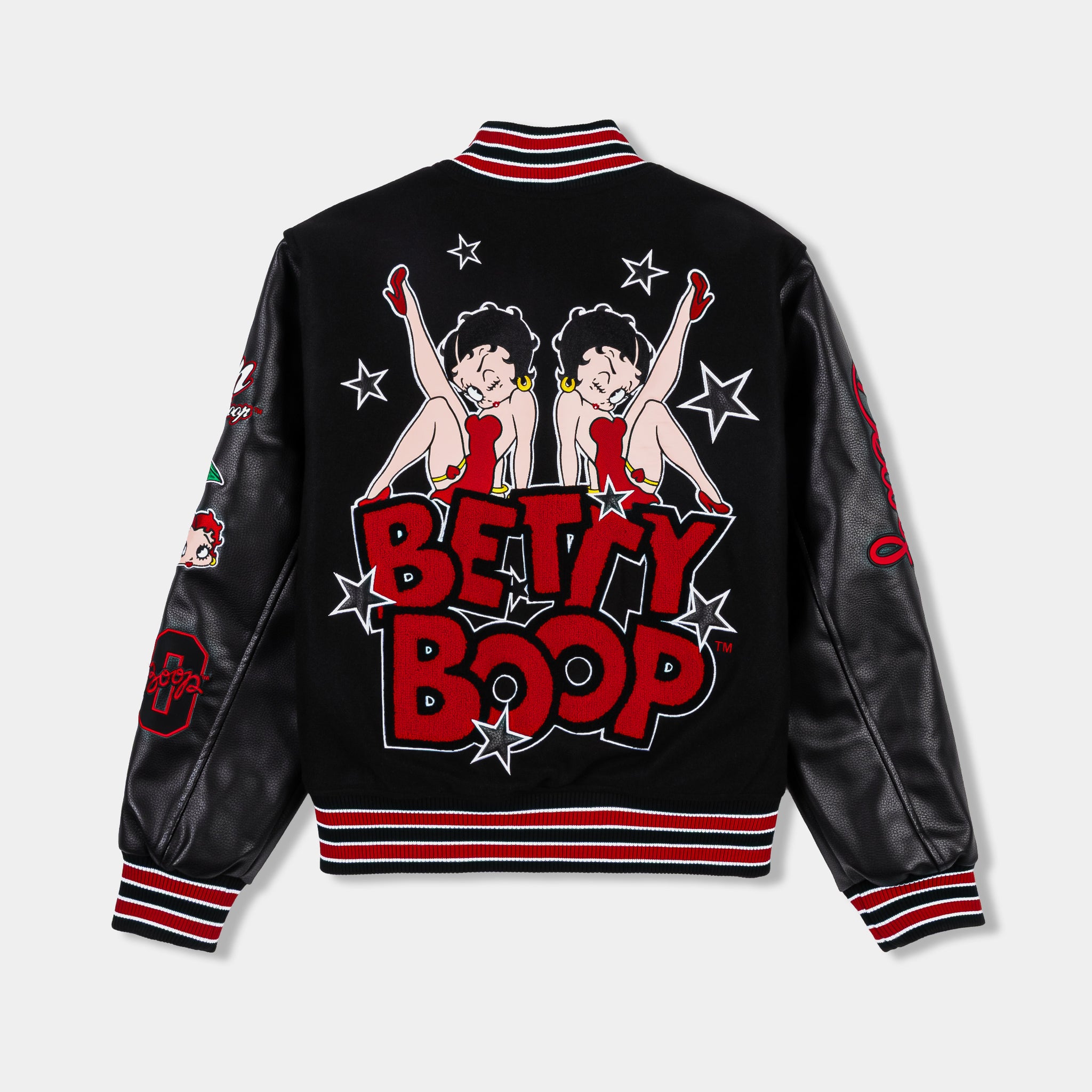 SP x Betty Boop Varsity Mens Jacket Black Red BBPVJ101 – Shoe Palace