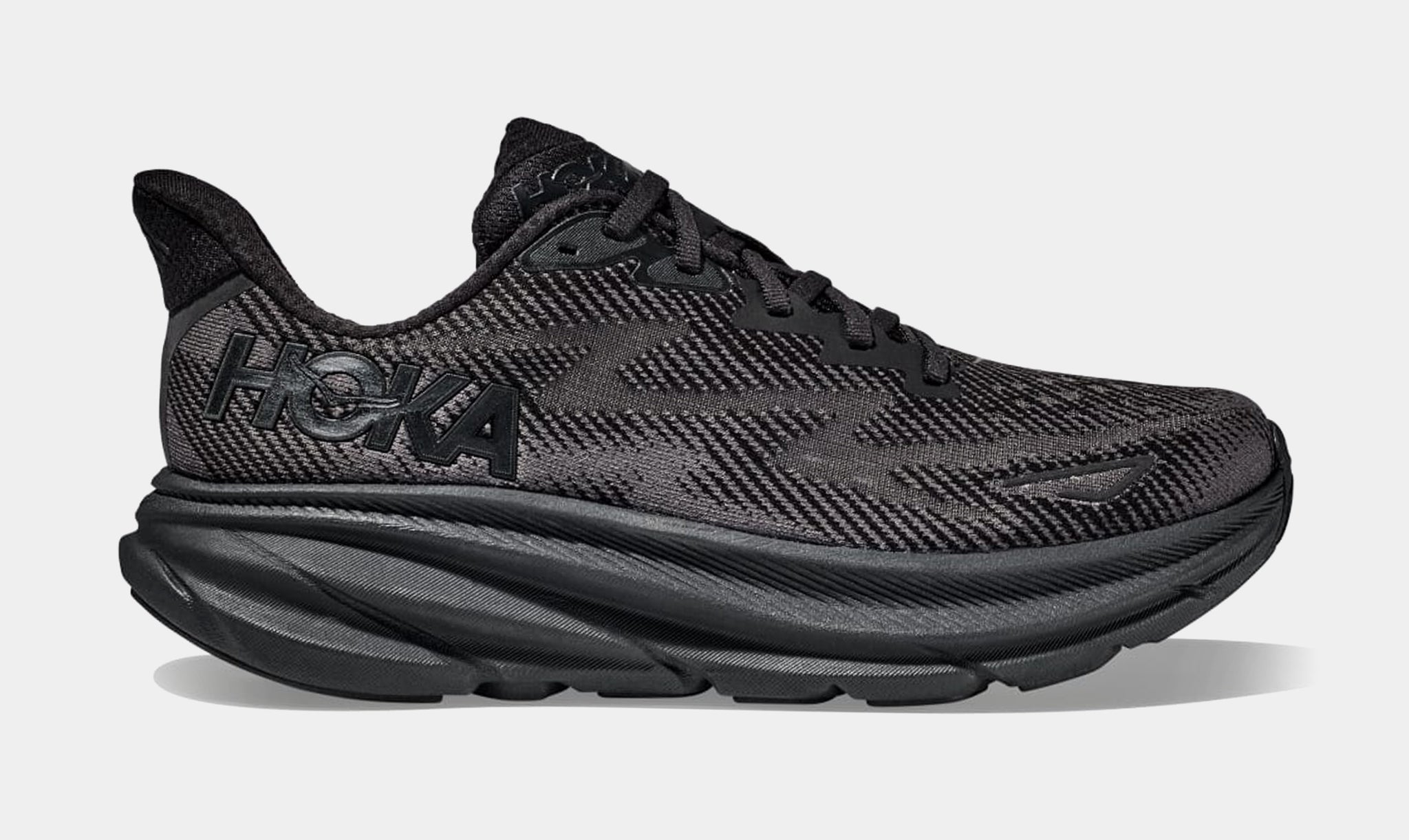 Hoka One One Clifton 9 Black White Running Shoe 1127895 Men’s Sneaker Size 11.5 HOKA Clifton 9 | BLACK / BLACK | SVD USA main image 2
