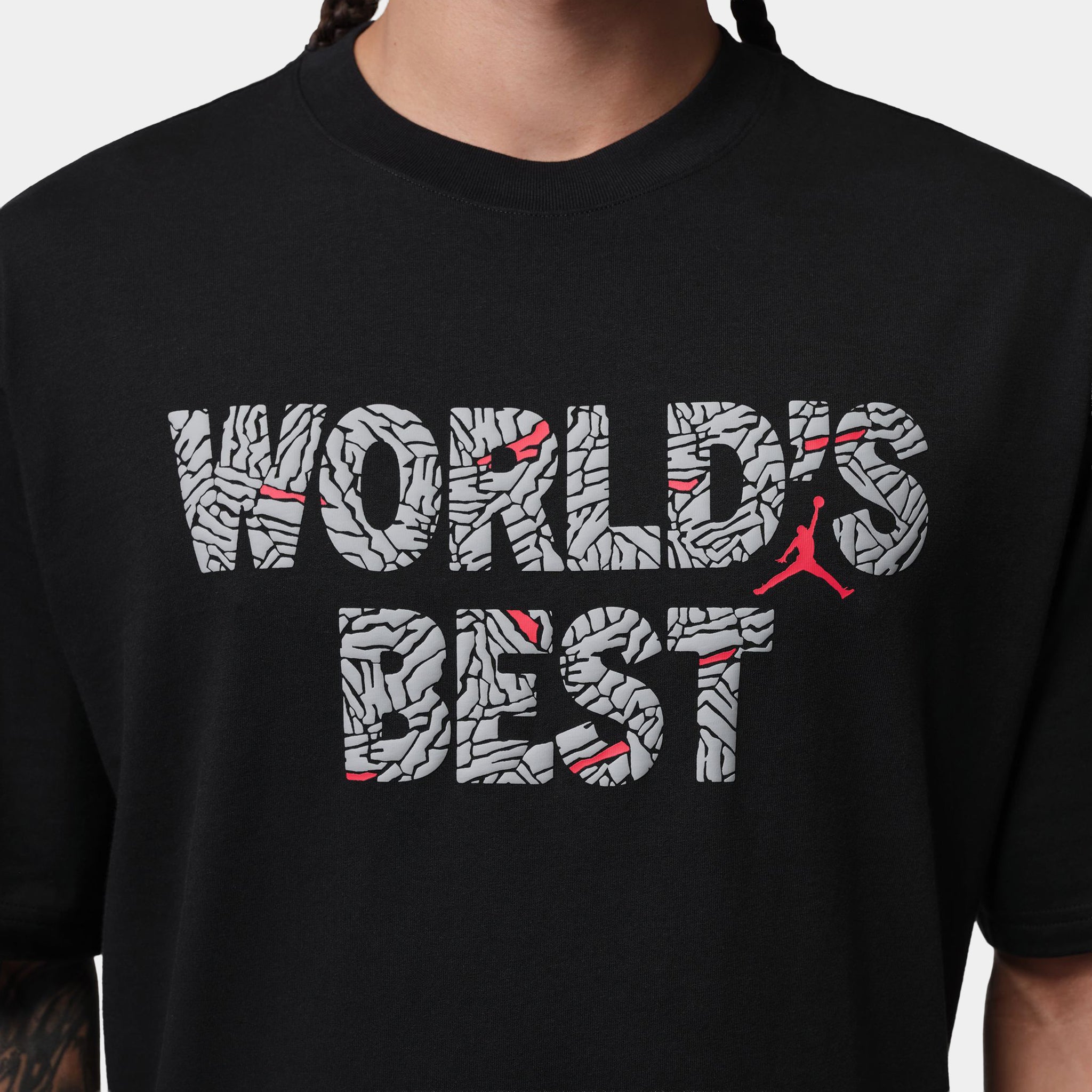 Jordan Brooklyn World's Best Graphic Mens Short Sleeve Shirt Black