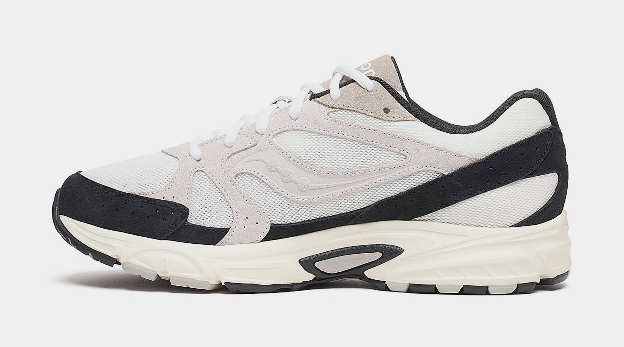 Saucony Ride Millennium Suede Mens Running Shoes White Black 