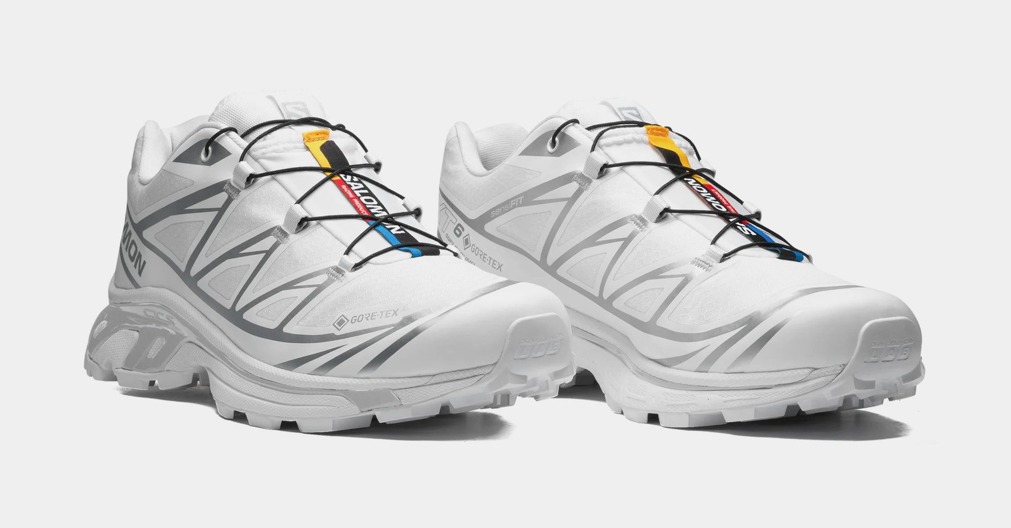 Salomon XT-6 GORE-TEX Mens Running Shoes White White Footwear 