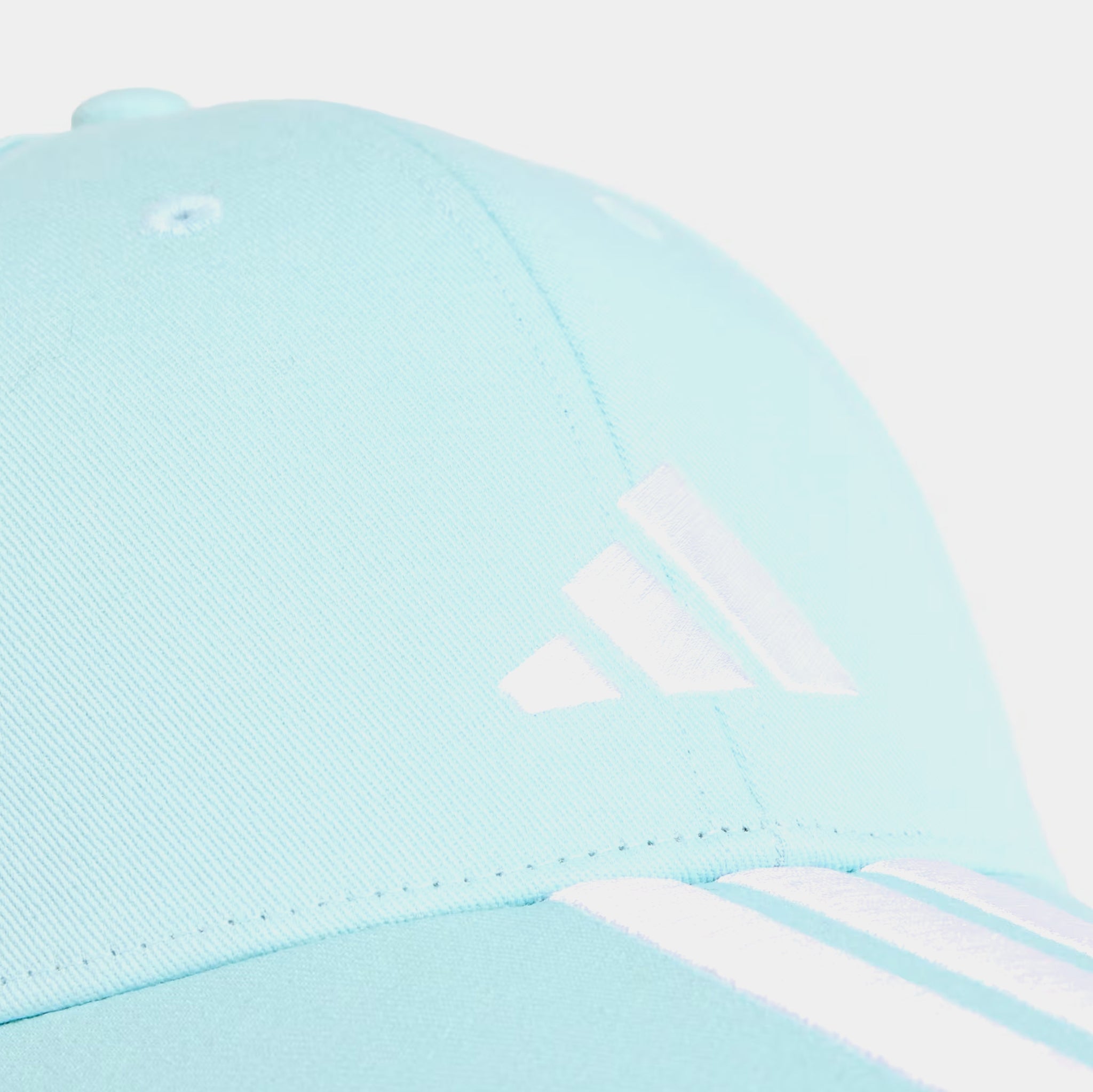 3 Stripes New Logo Baseball Adjustable Mens Hat Icey Blue White