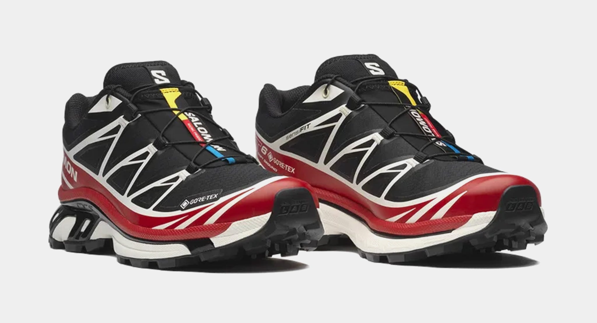 Salomon XT-6 Gore-Tex Mens Running Shoes Black Flame Scarlet