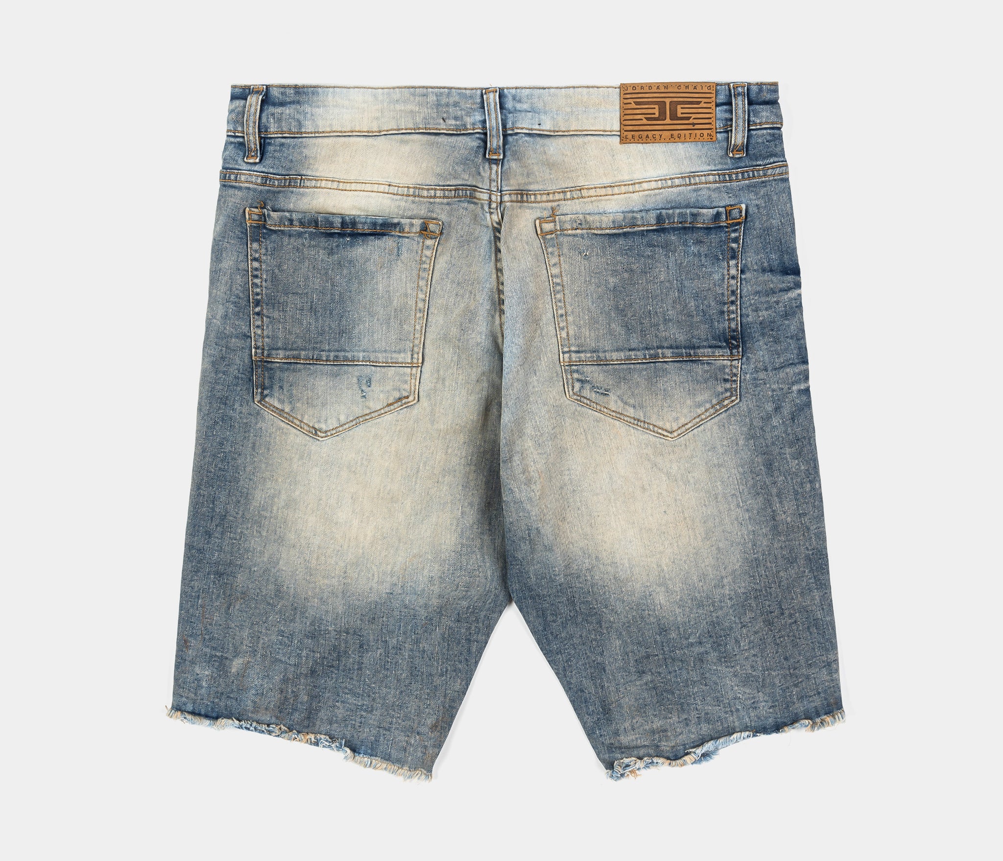 Jordan Craig Distressed Denim Mens Shorts Light Blue J3220S-LTBLUE
